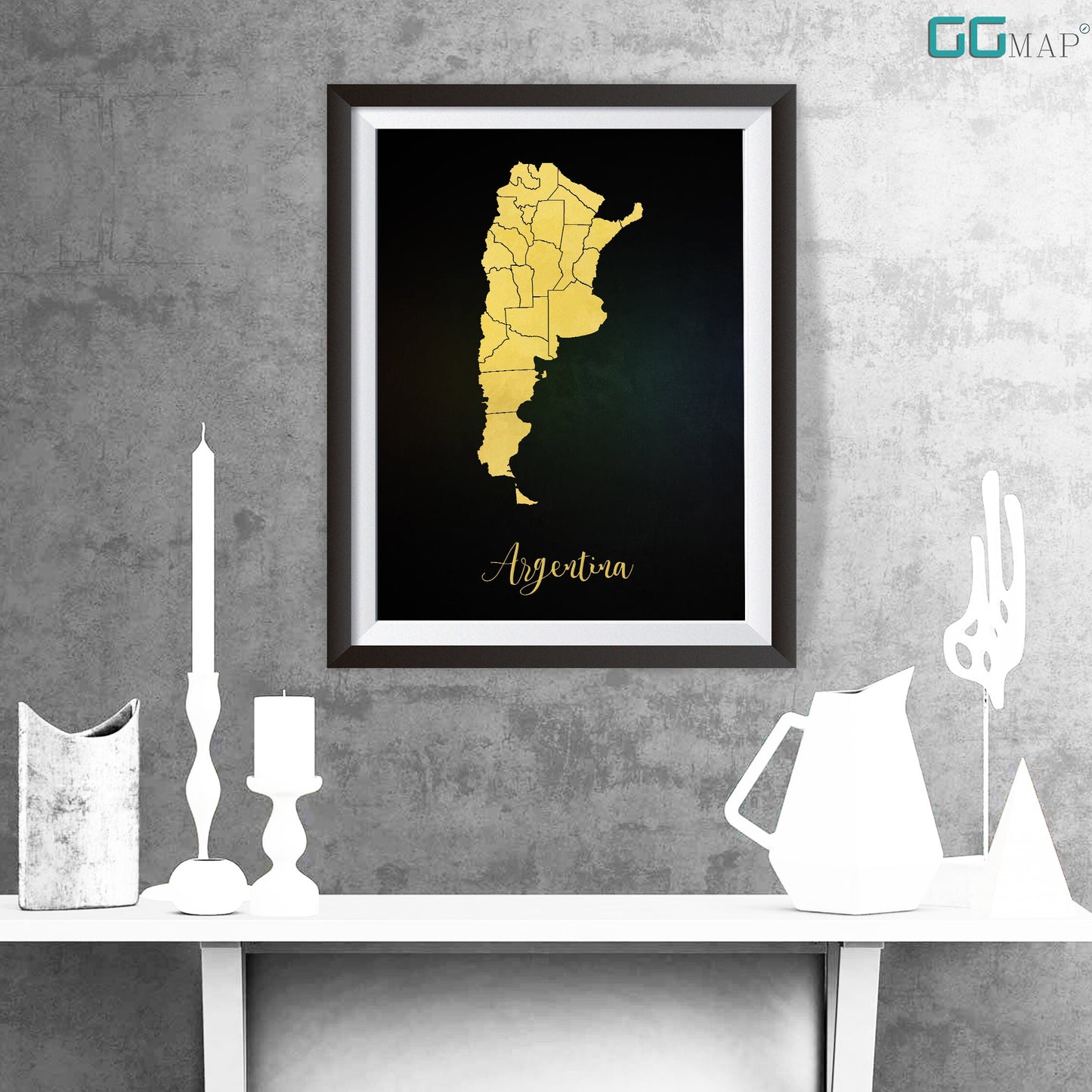 ARGENTINA map - Argentina gold map - Travel poster - Home Decor - Wall decor - Office map - Argentina gift - GGmap - Argentina poster