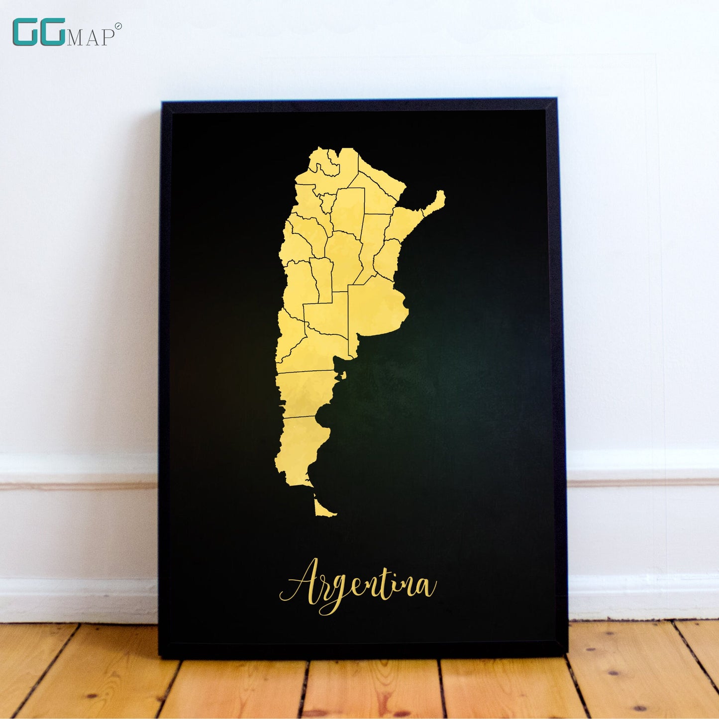 ARGENTINA map - Argentina gold map - Travel poster - Home Decor - Wall decor - Office map - Argentina gift - GGmap - Argentina poster