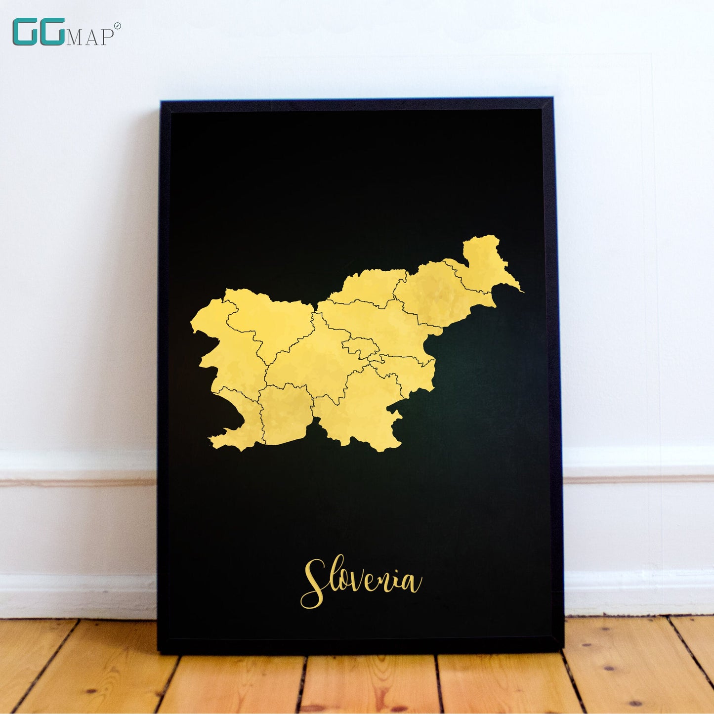 SLOVENIA map - Slovenia gold map - Travel poster - Home Decor - Wall decor - Office map - Slovenia gift - GeoGIS studio