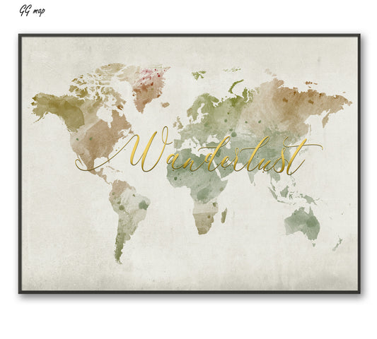 a map of the world with the words wander written on it