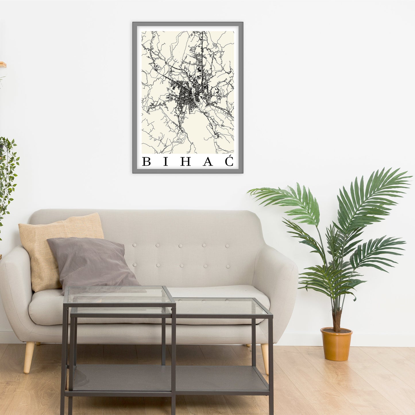 City map of BIHAĆ - Home Decor - Wall decor - Office map - Travel map - Print map - Poster city map - Bihać map - GeoGIS Studio