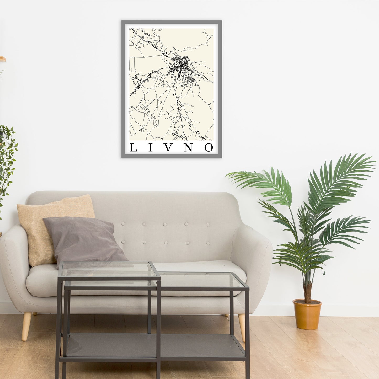 City map of LIVNO - Home Decor - Wall decor - Office map - Travel map - Print map - Poster city map - Livno map