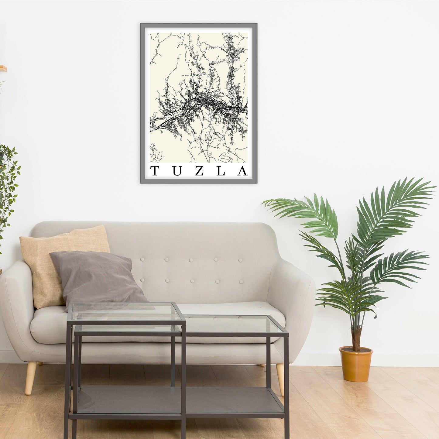 City map of TUZLA - Home Decor - Wall decor - Office map - Travel map - Print map - Poster city map - Tuzla map - GeoGIS Studio