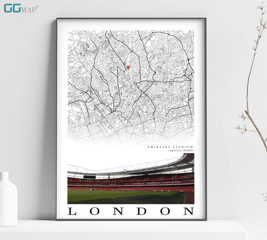 a white poster with a map of london on it