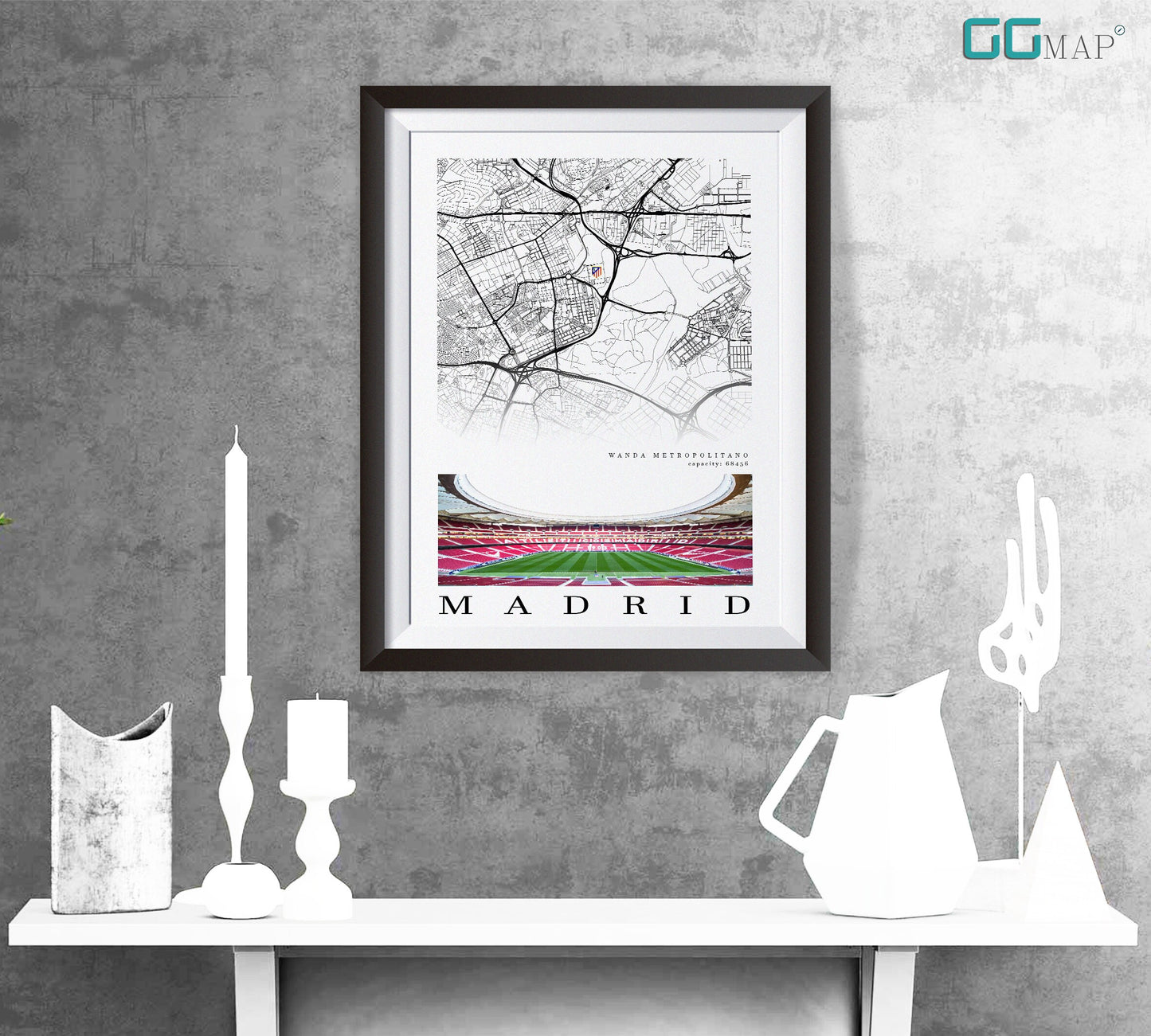 City map of MADRID - Wanda Metropolitano Stadium - Home Decor Wanda Metropolitano - Wanda Metropolitano - Estadio Wanda Metropolitano poster