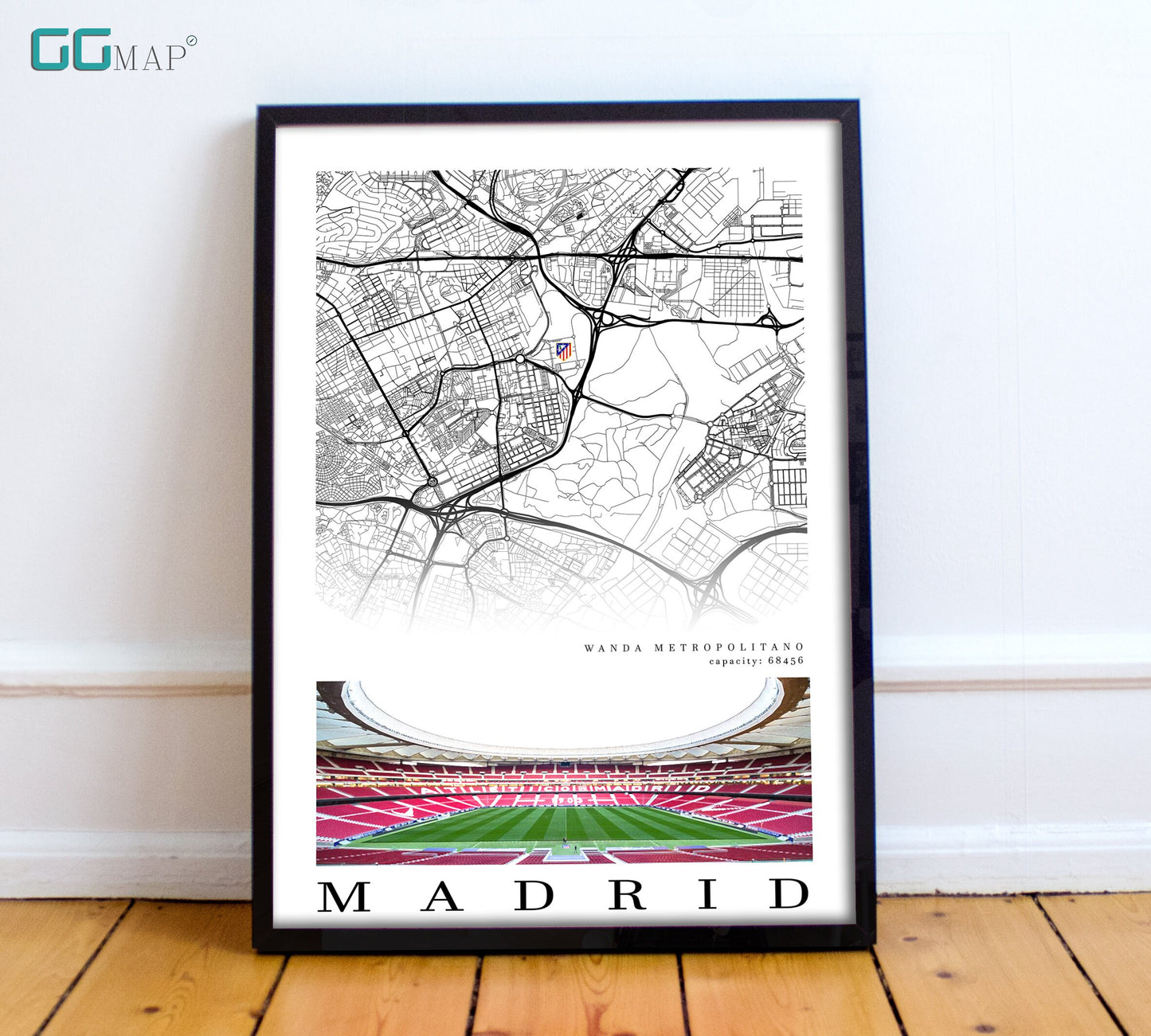 City map of MADRID - Wanda Metropolitano Stadium - Home Decor Wanda Metropolitano - Wanda Metropolitano - Estadio Wanda Metropolitano poster