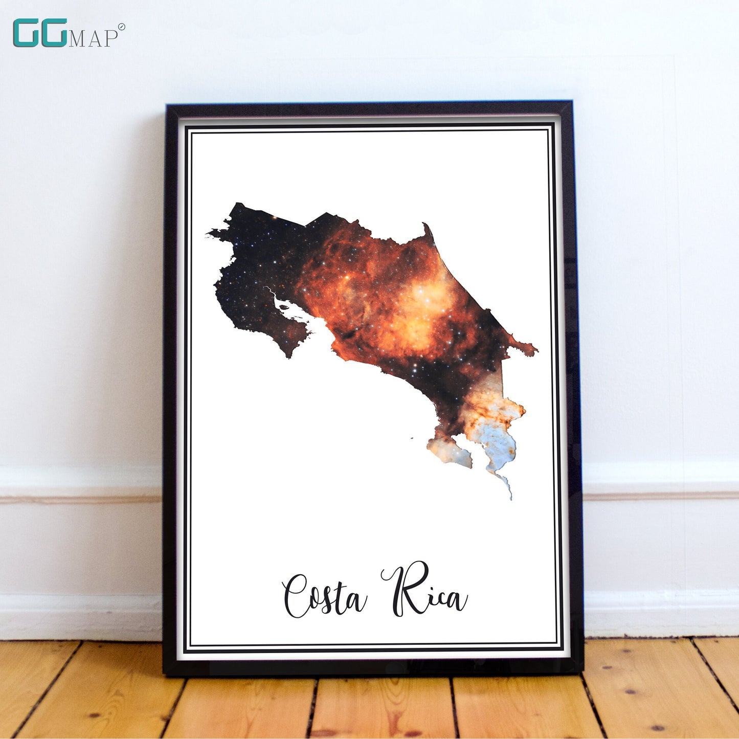 COSTA RICA map - Costa Rica Omega nebula map - Travel poster - Wall decor - Office map - Costa Rica gift - GGmap - Costa Rica poster