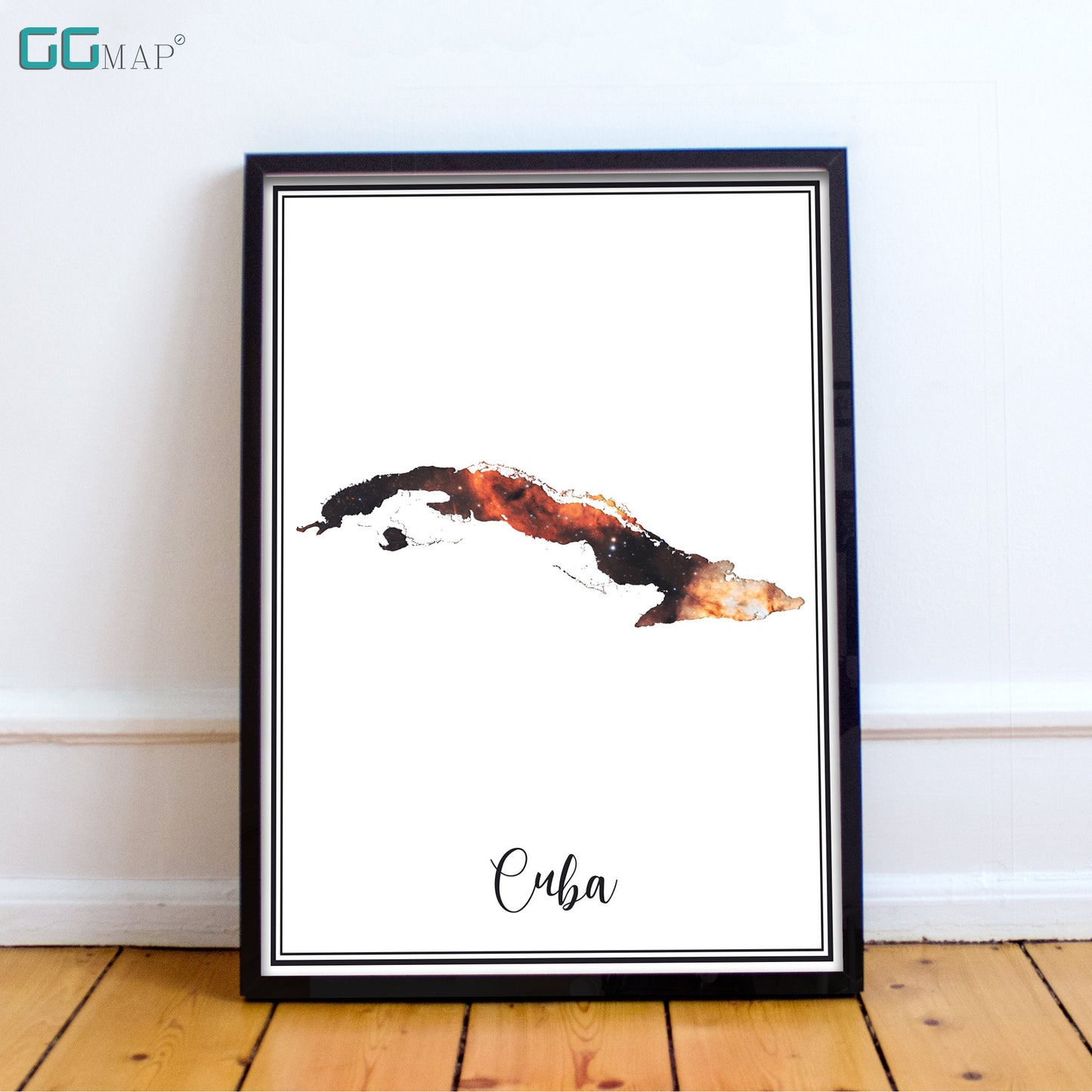 CUBA map - Cuba Omega nebula map - Travel poster - Home Decor - Wall decor - Office map - Cuba gift - GGmap - Cuba poster