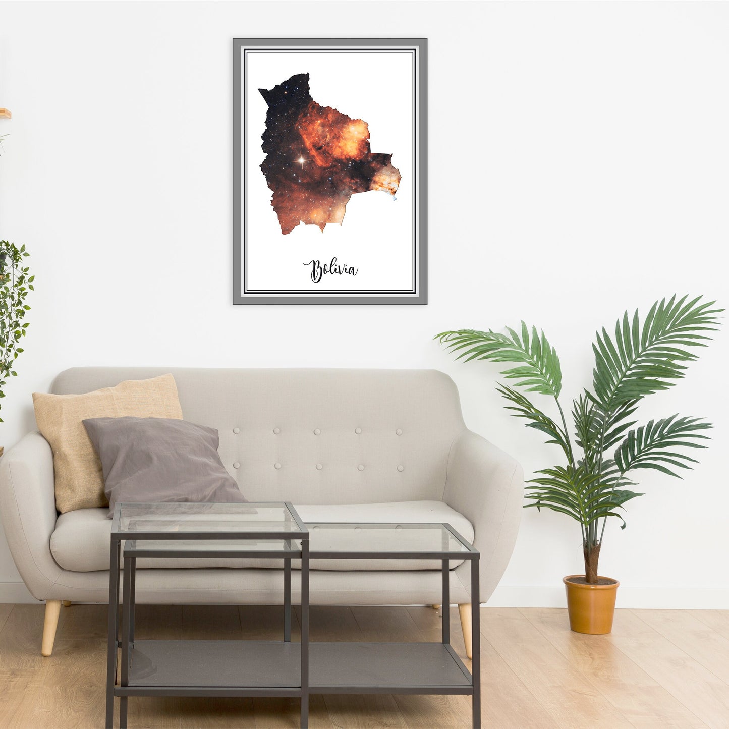 BOLIVIA map - Bolivia Omega nebula map - Travel poster - Home Decor - Wall decor - Office map - Bolivia gift - GGmap - Bolivia poster