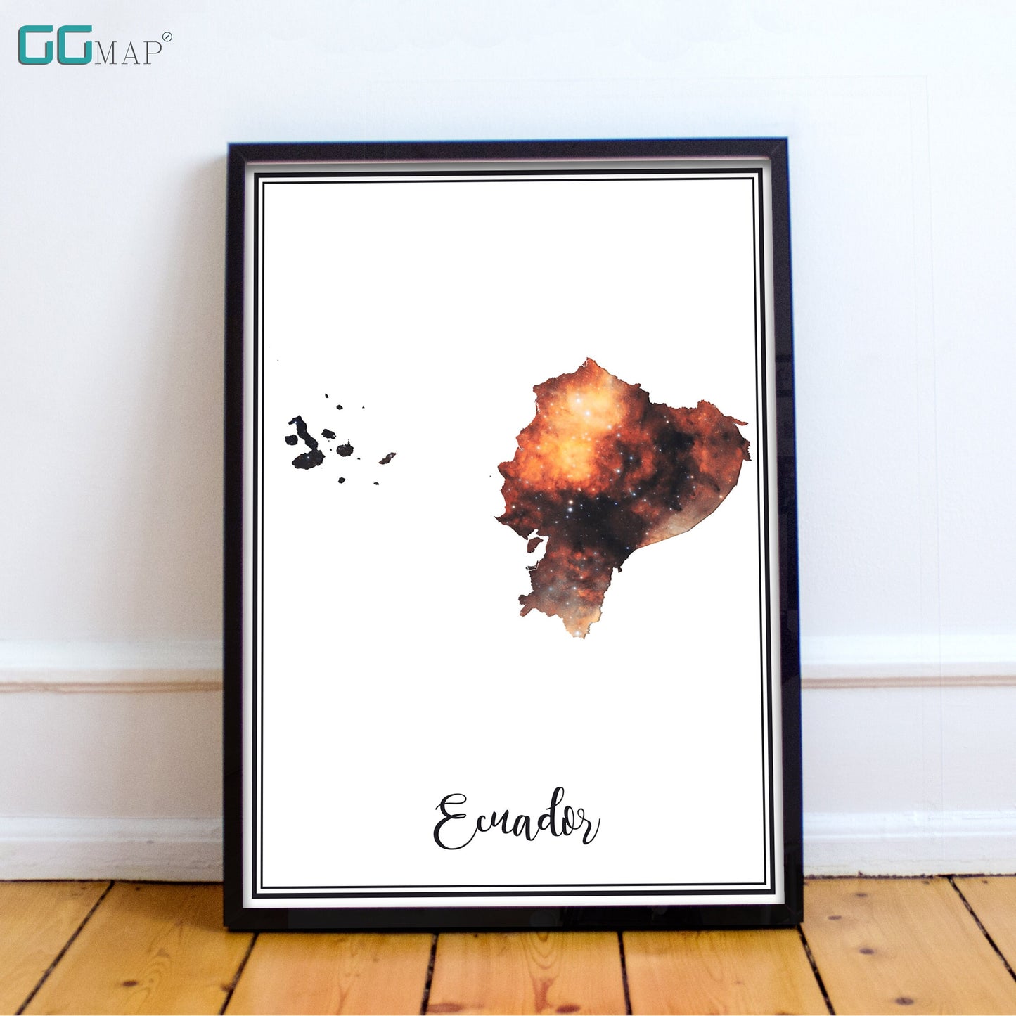 ECUADOR map - Ecuador Omega nebula map - Travel poster - Home Decor - Wall decor - Office map - Ecuador gift - GGmap - Ecuador poster