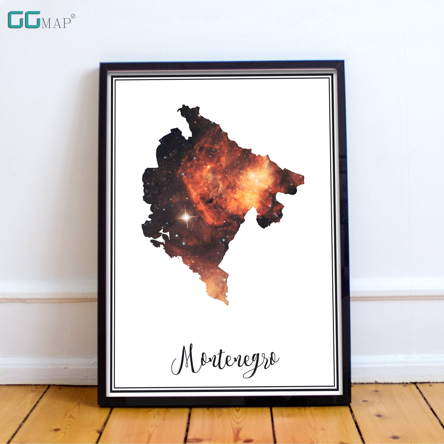 MONTENEGRO map - Montenegro Omega nebula map - Travel poster - Home Decor - Wall decor - Office map - Montenegro gift - GeoGIS studio