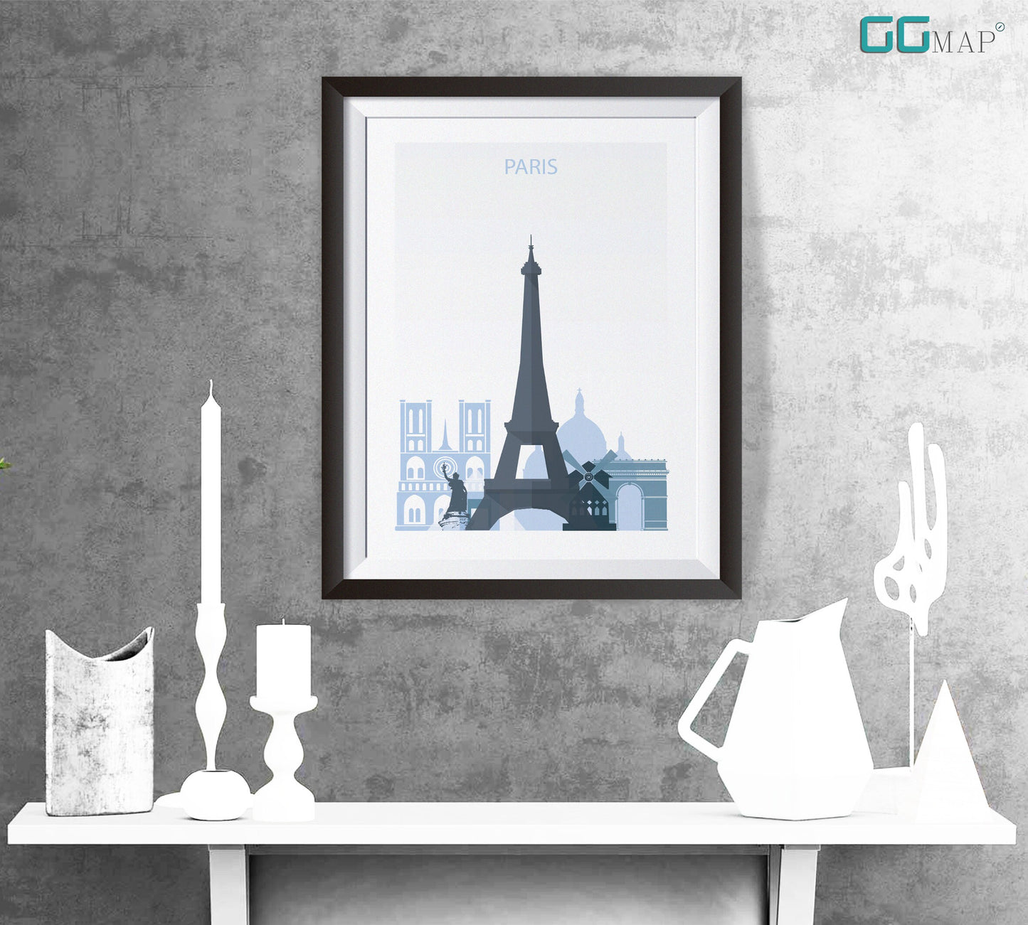 PARIS Skyline art - Paris wall art - Paris skyline - Paris GIFT - Paris watercolor print - Paris wall art - Paris travel poster - home decor