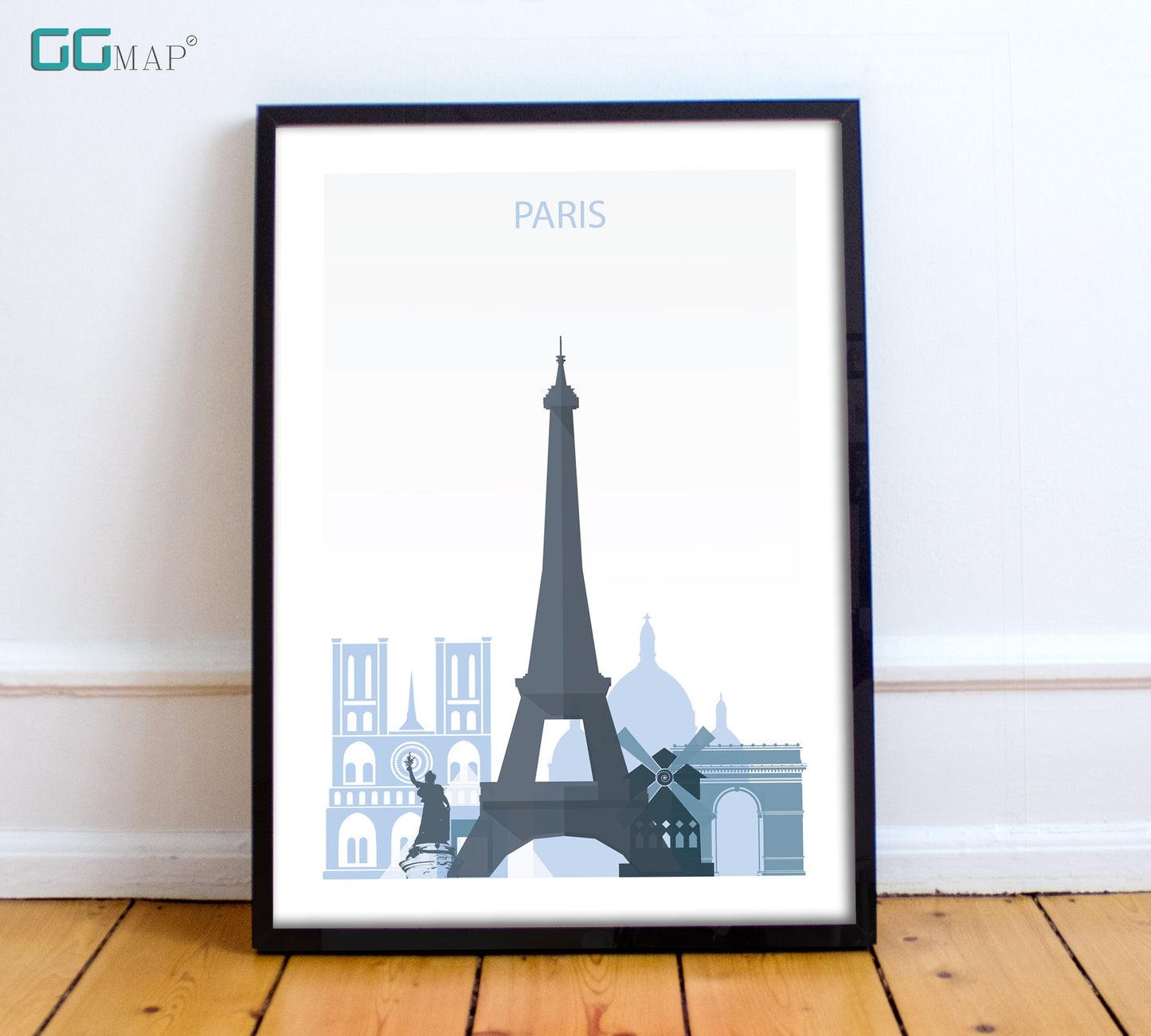 PARIS Skyline art - Paris wall art - Paris skyline - Paris GIFT - Paris watercolor print - Paris wall art - Paris travel poster - home decor