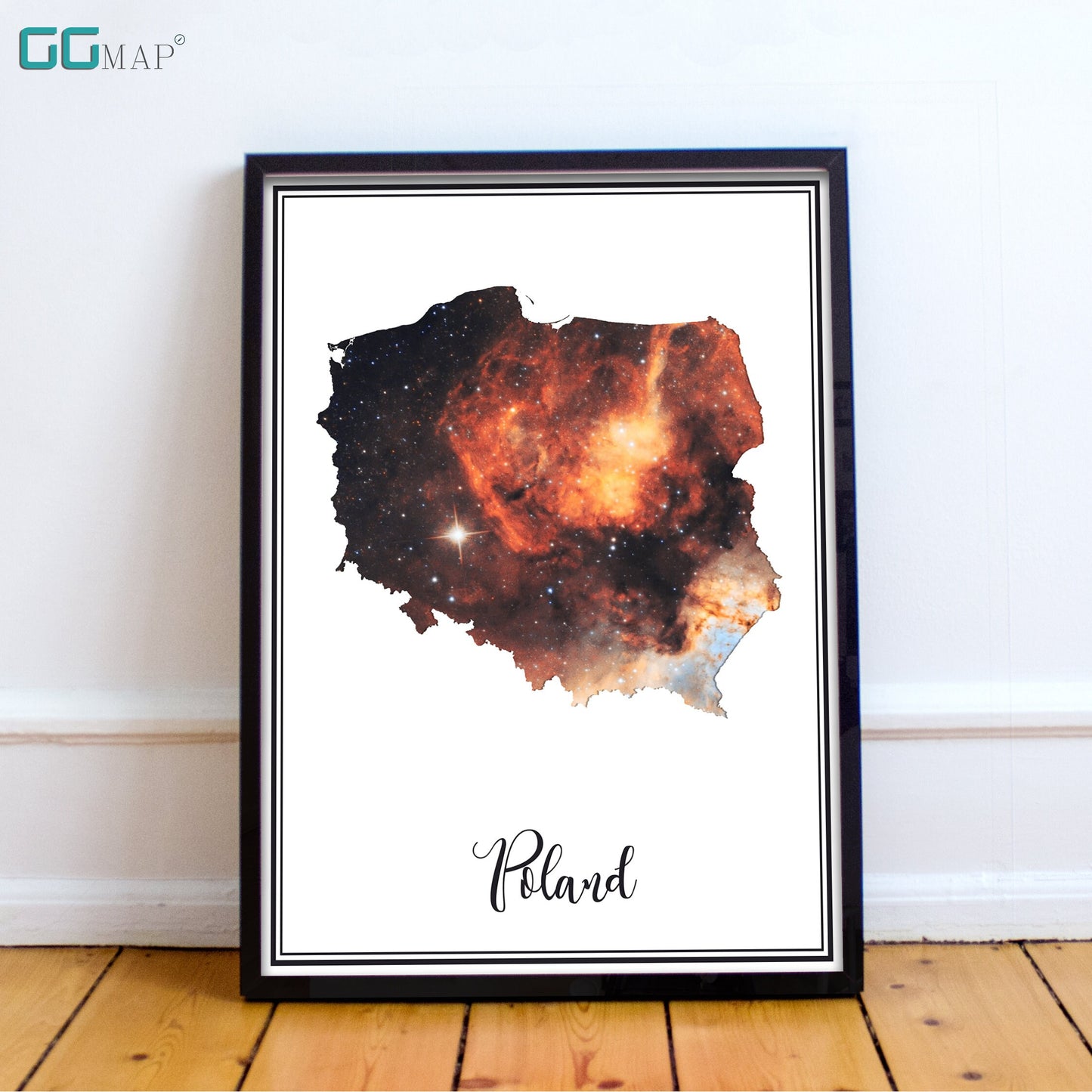 POLAND map - Poland Omega nebula map - Travel poster - Home Decor - Wall decor - Office map - Poland gift - GeoGIS studio