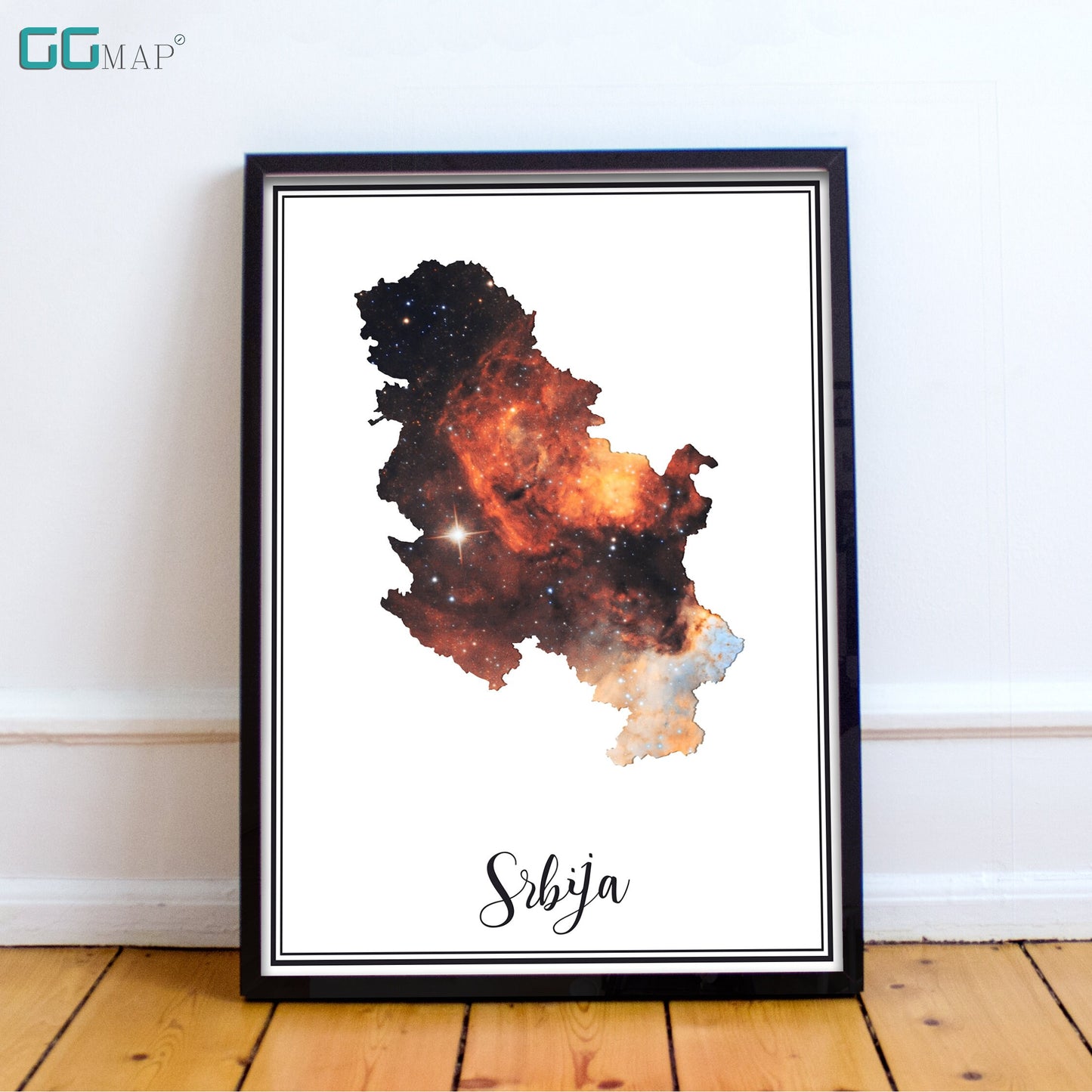 SRBIJA map - Srbija Omega nebula map - Travel poster - Home Decor - Wall decor - Office map - Serbia gift - GeoGIS studio