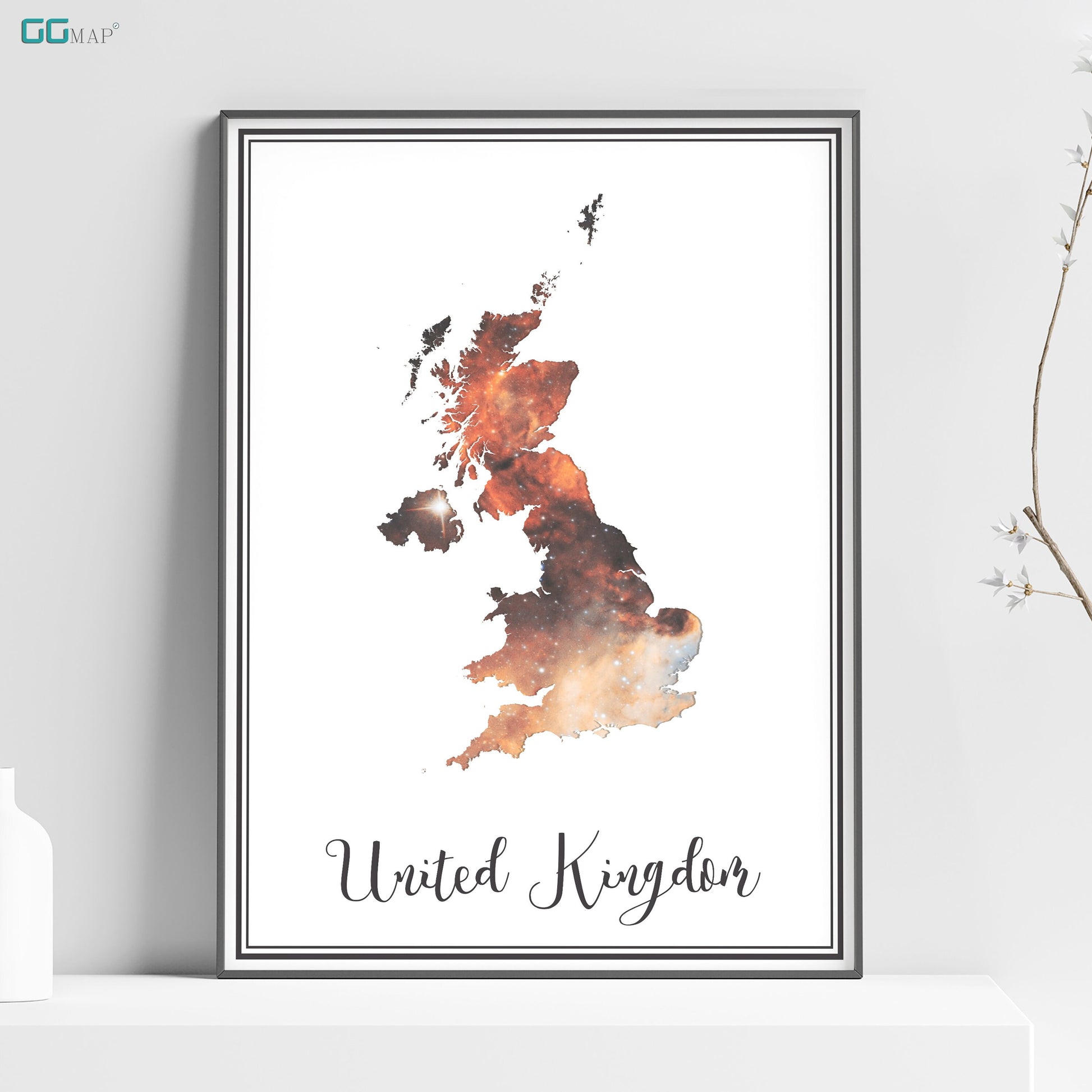 a watercolor map of the united kingdom