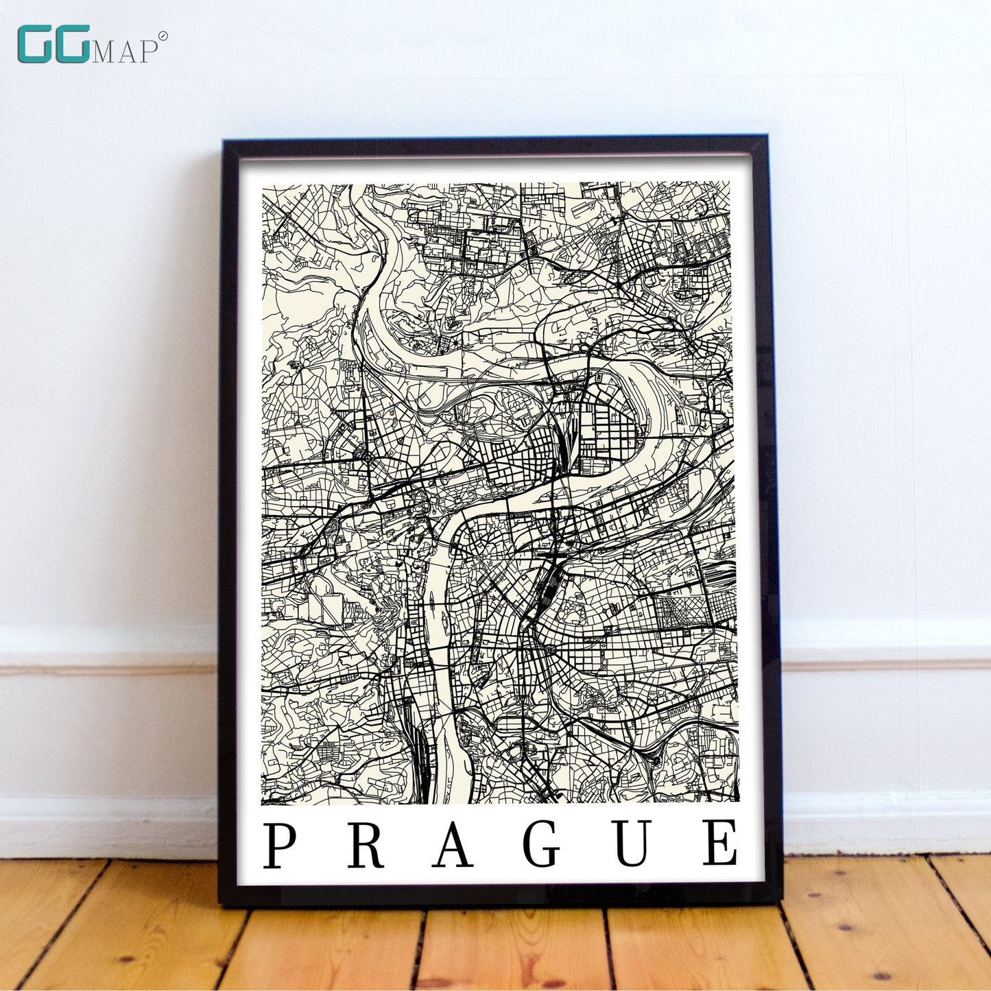 City map of PRAGUE - Home Decor - Wall decor - Office map - Travel map - Print map - Poster city map - Prague map - GeoGIS Studio