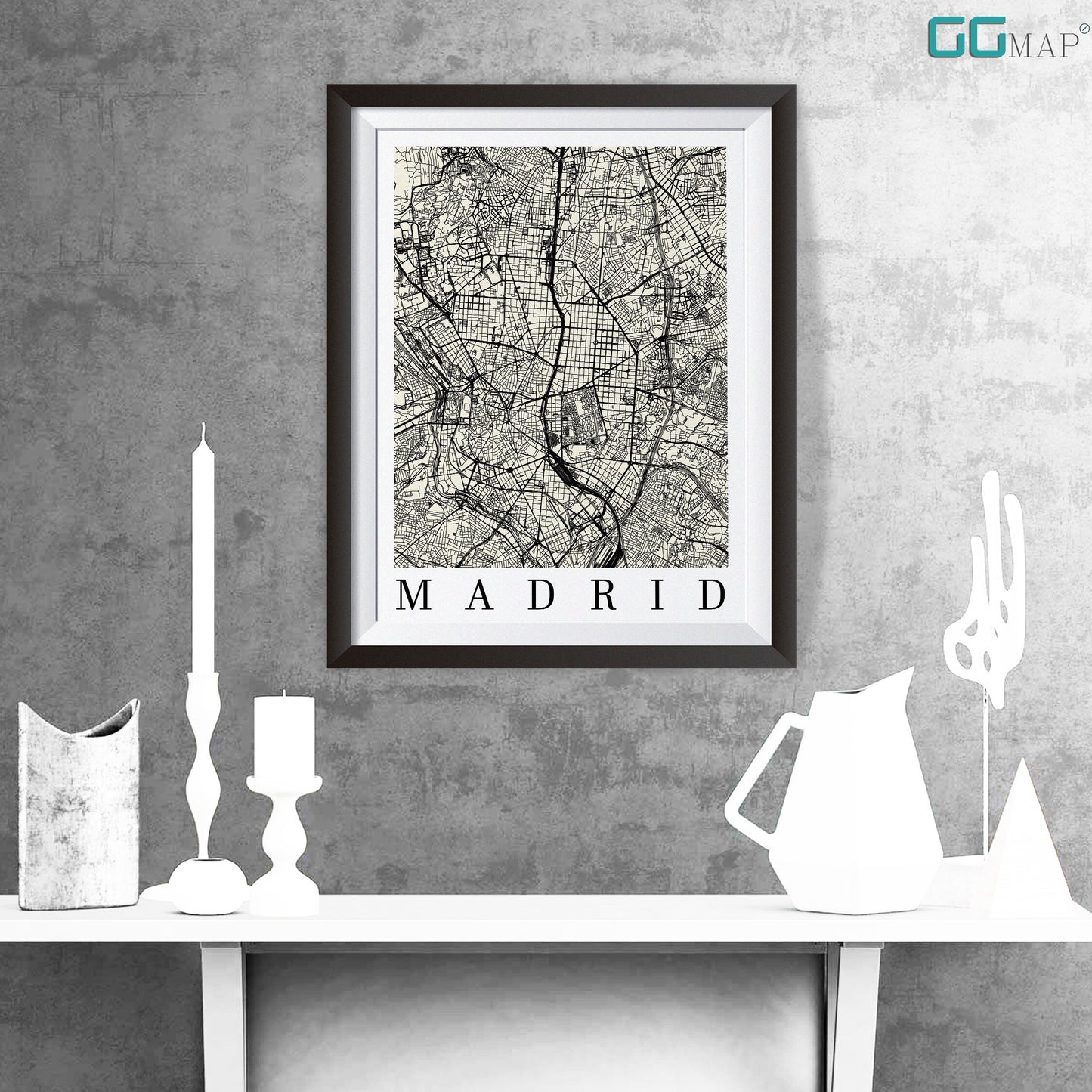 City map of MADRID - Home Decor - Wall decor - Office map - Travel map - Print map - Poster city map - Madrid map - GeoGIS Studio