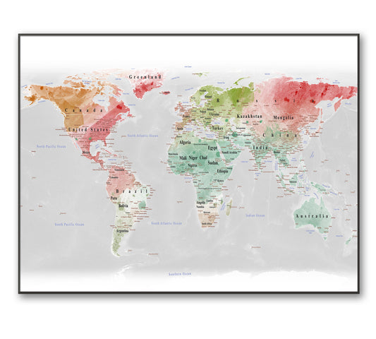 a map of the world with all the countries