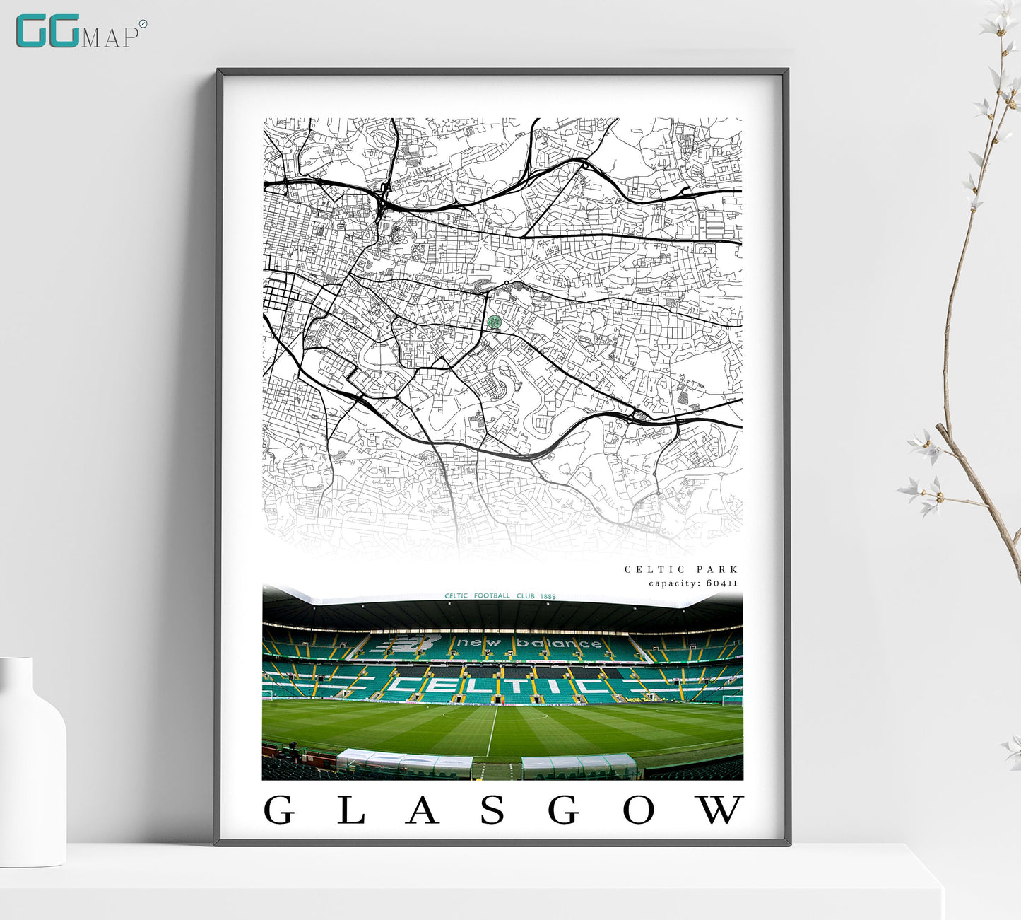 a poster of a stadium with a map of the stadium