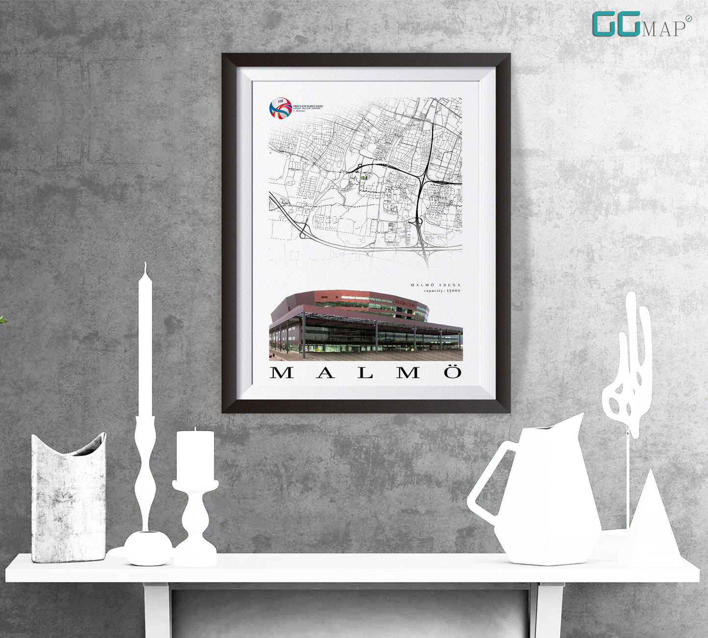 City map of MALM - Malm Arena - Home Decor Malm Arena - Malm Arena poster - Malm Arena wall decor - Print map