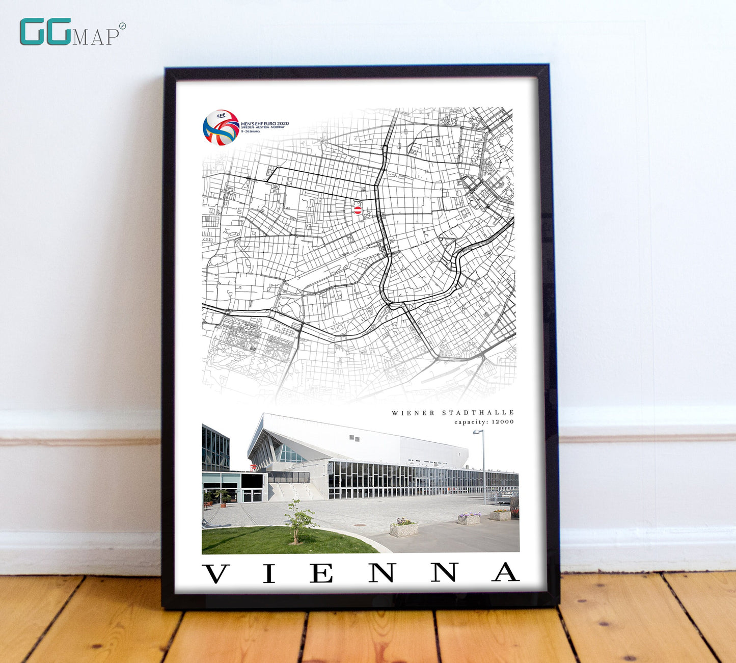 City map of VIENNA - Wiener Stadthalle - Home Decor Wiener Stadthalle - Wiener Stadthalle poster - Wiener Stadthalle wall decor - Print map