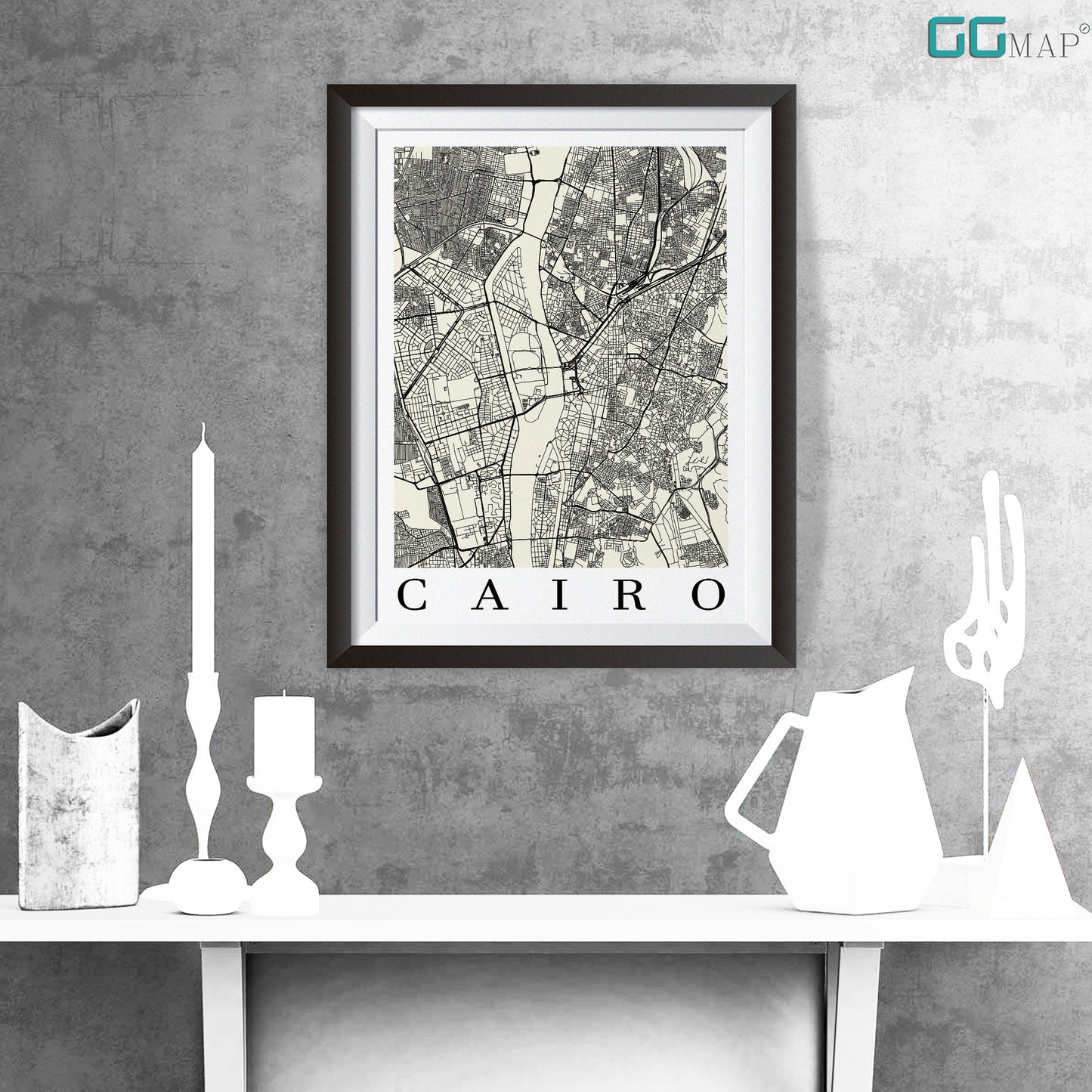 City map of CAIRO - Home Decor - Wall decor - Office map - Travel map - Print map - Poster city map - Cairo map - GeoGIS Studio