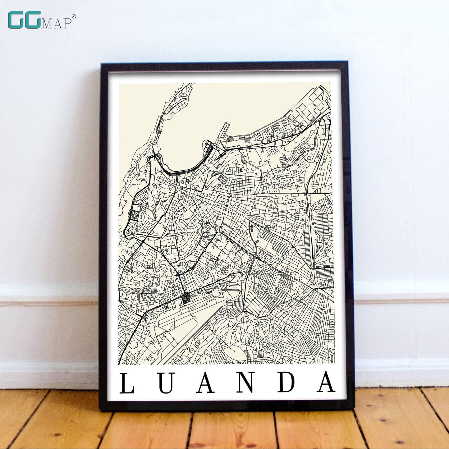 City map of LUANDA - Home Decor - Wall decor - Office map - Travel map - Print map - Poster city map - Luanda map - GeoGIS Studio