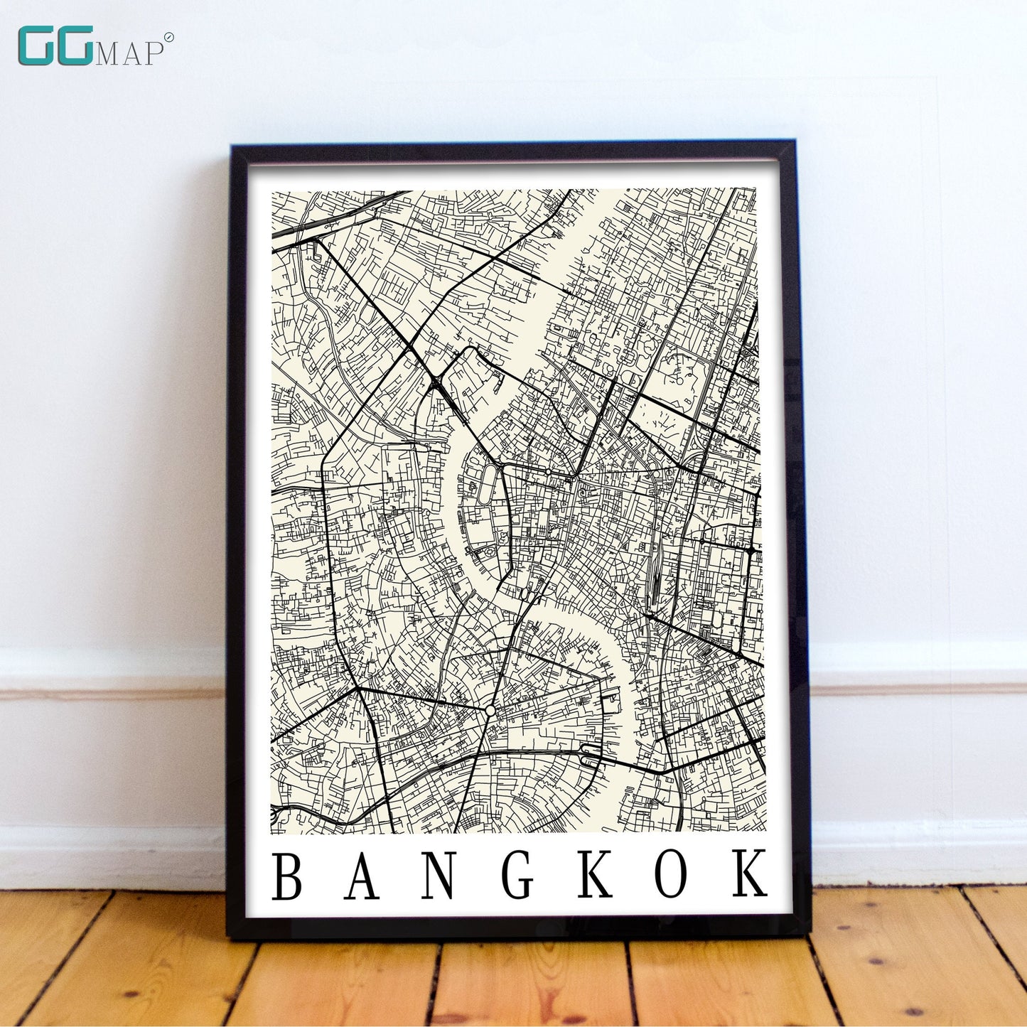 City map of BANGKOK - Home Decor - Wall decor - Office map - Travel map - Print map - Poster city map - Bangkok map - GeoGIS Studio