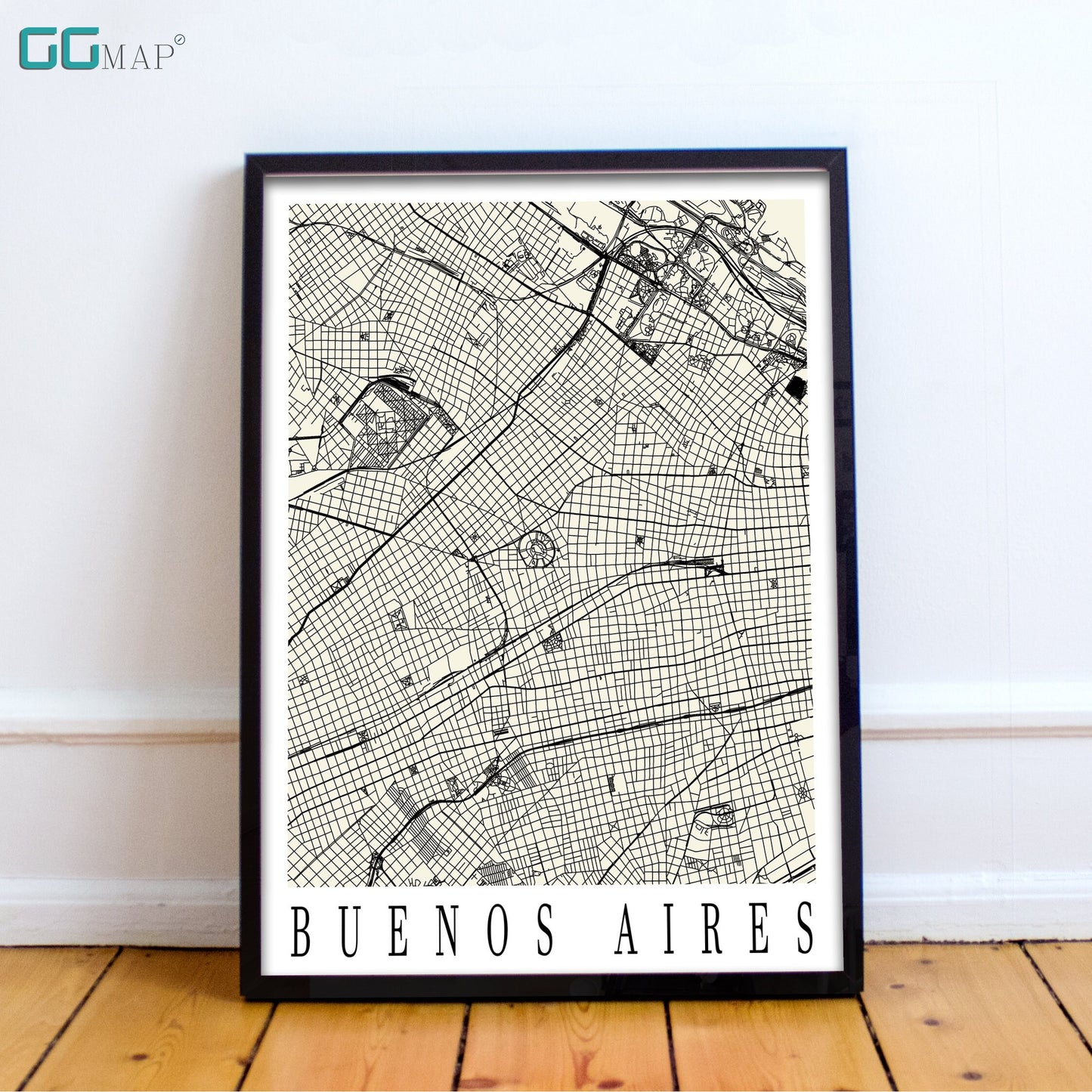 City map of BUENOS AIRES - Home Decor - Wall decor - Office map - Travel map - Print map - Poster city map- Buenos Aires map - GeoGIS Studio