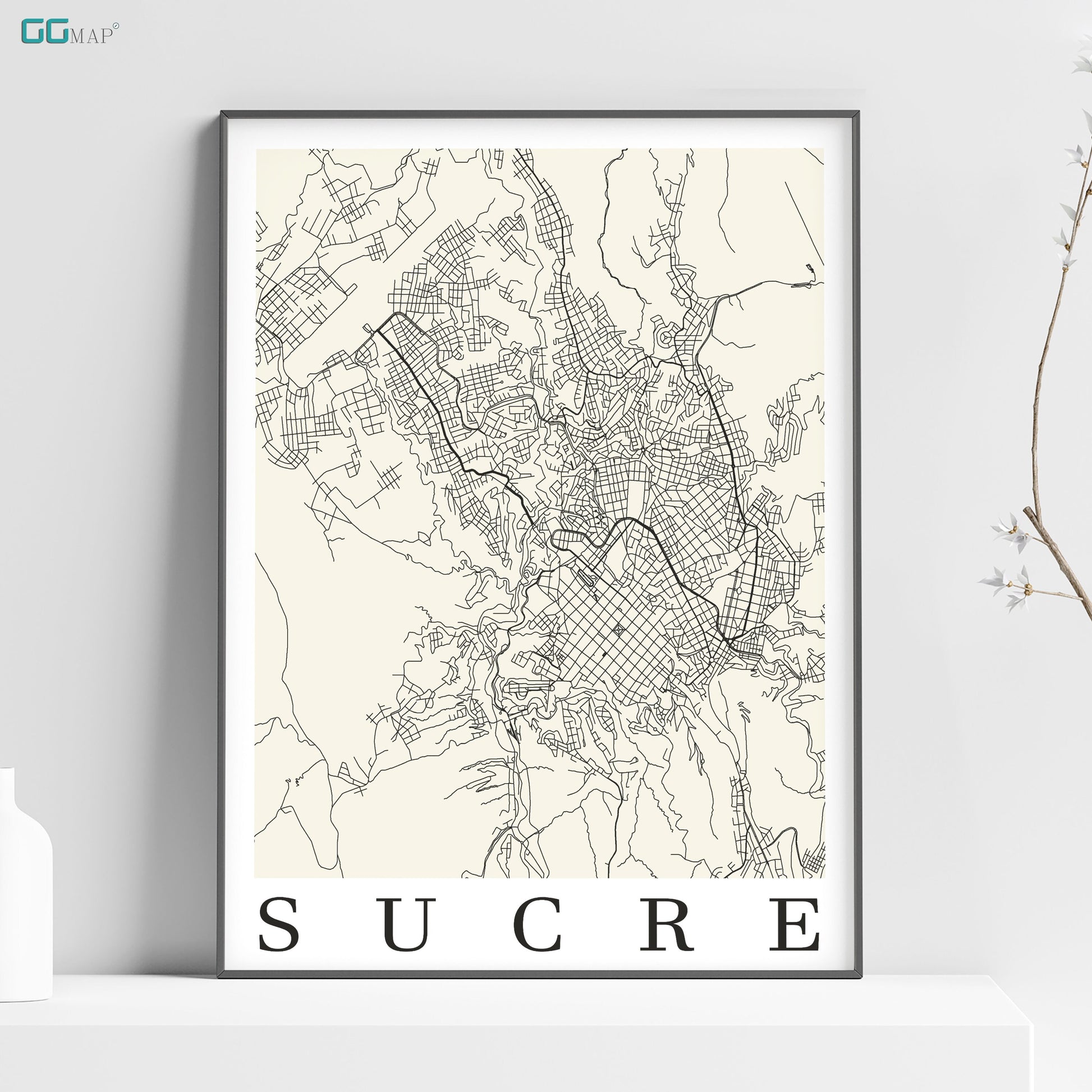 a white poster with the word sucre on it