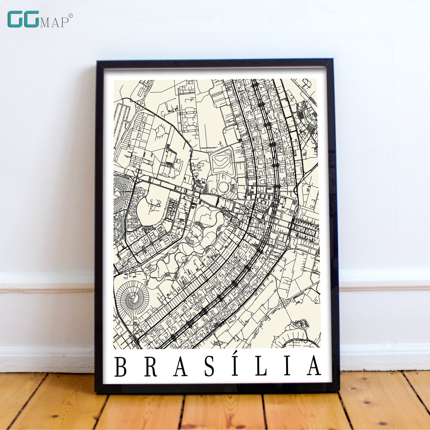 City map of BRASILIA - Home Decor - Wall decor - Office map - Travel map - Print map - Poster city map - Brasilia map - GeoGIS Studio