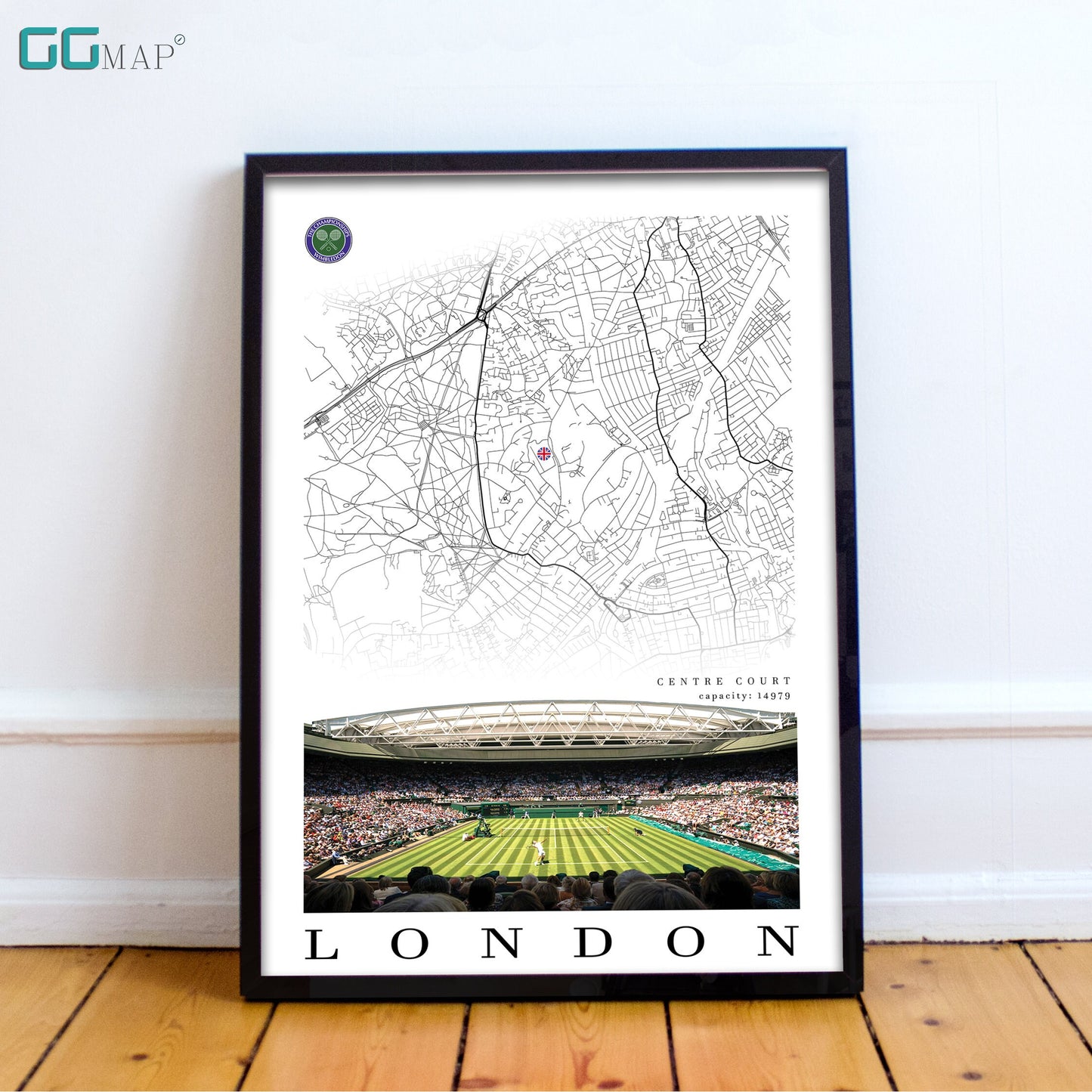 City map of LONDON - Centre Court Wimbledon - Home Decor Centre Court Wimbledon - Wall decor Centre Court Wimbledon - Print map