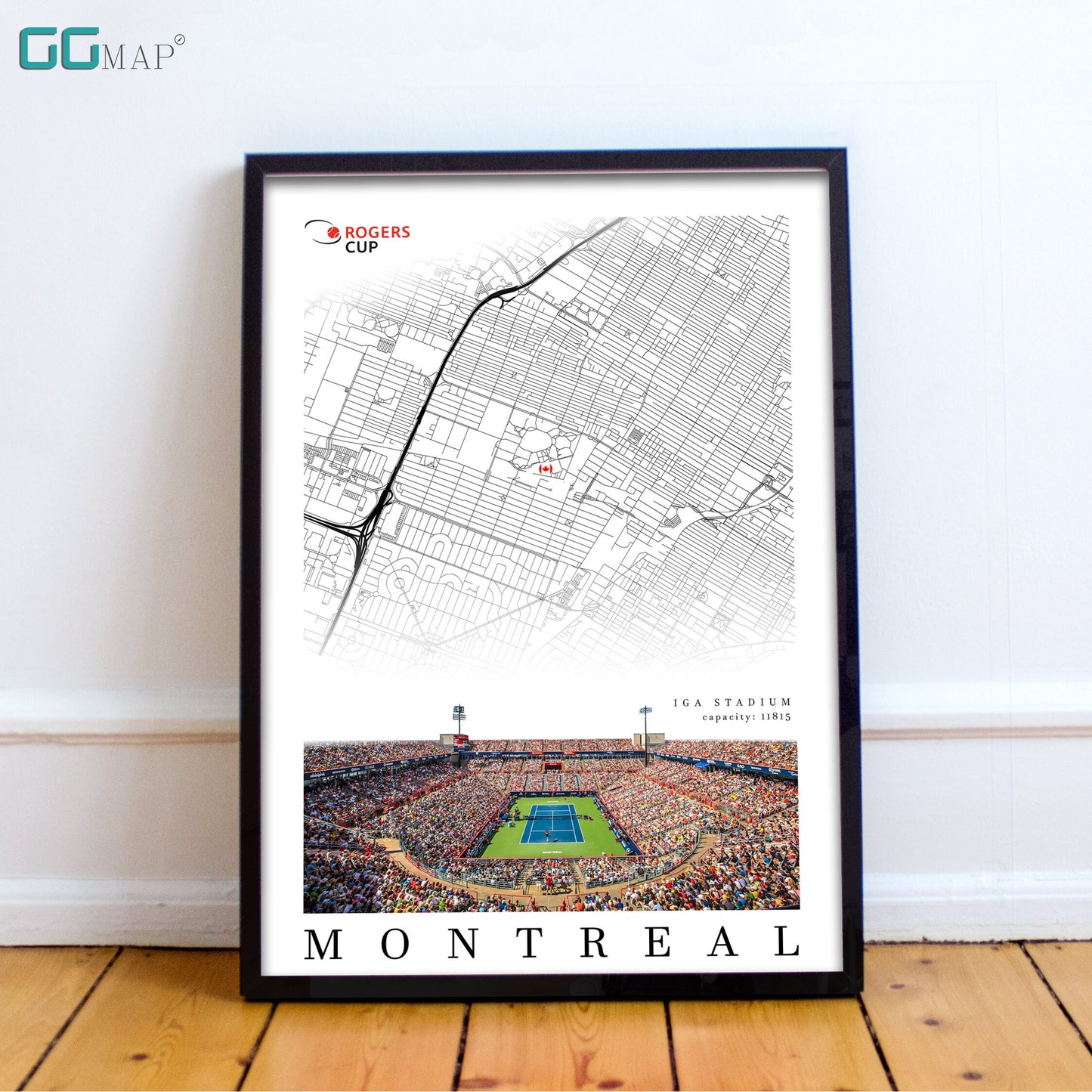 City map of MONTREAL - IGA Stadium - IGA Stadium gift - Montreal wall decor - Montreal poster - Montreal home decor - Print map