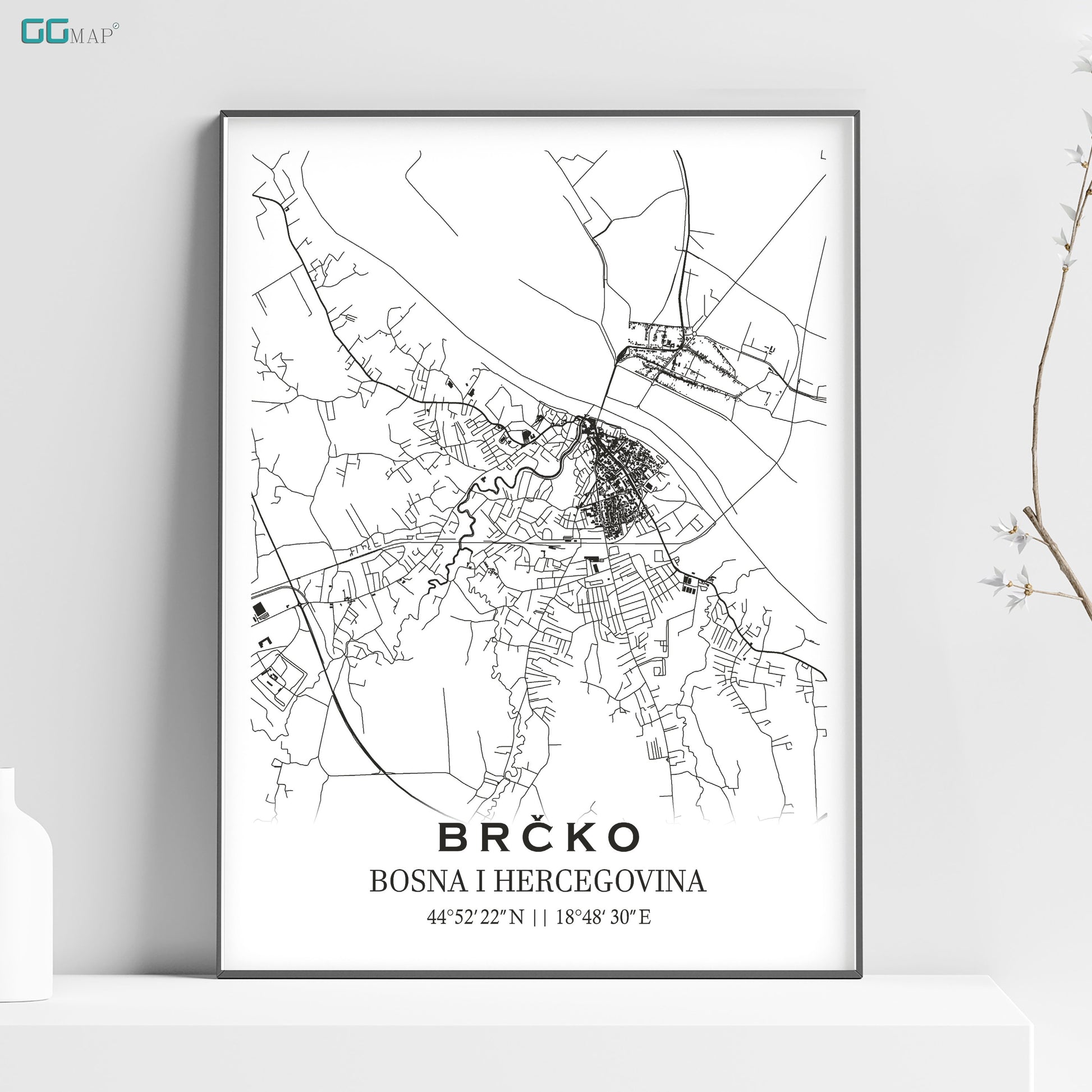 a black and white poster of a city map