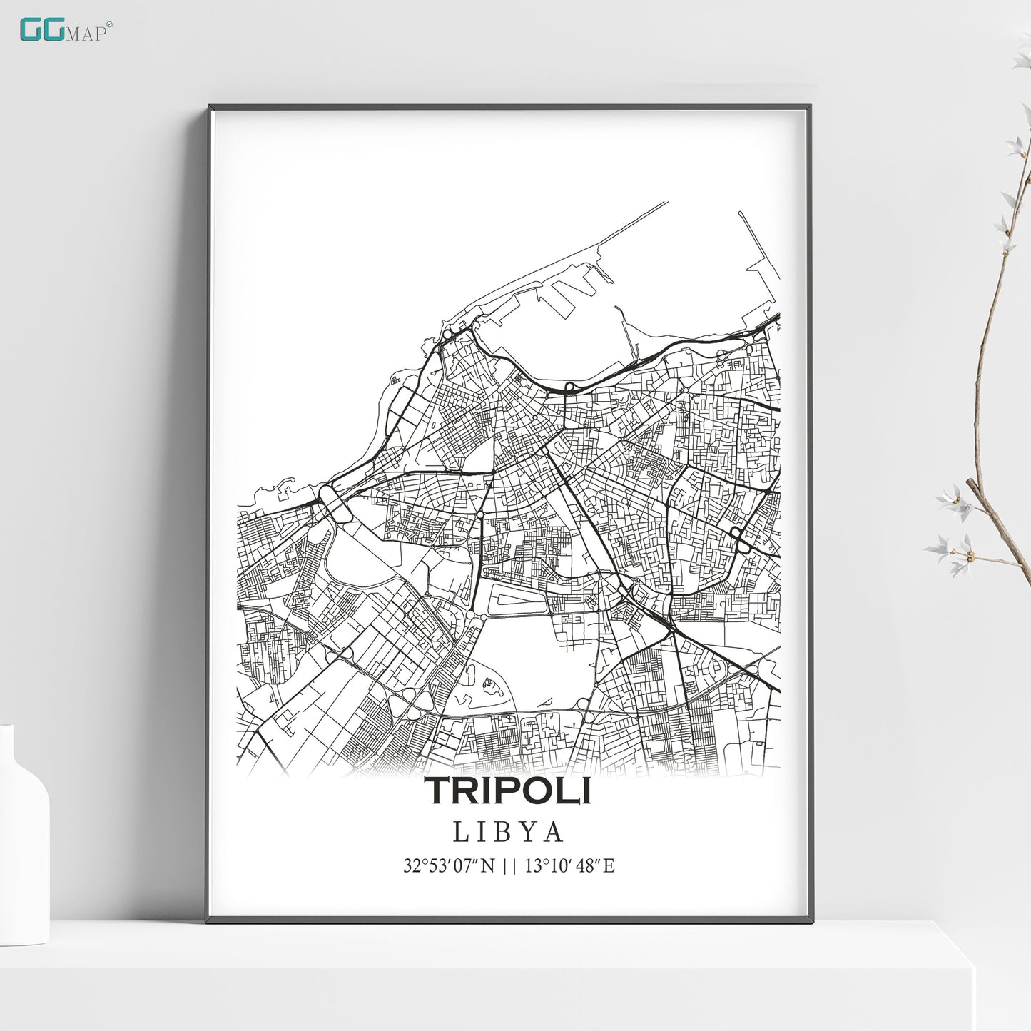 a black and white poster of a city map