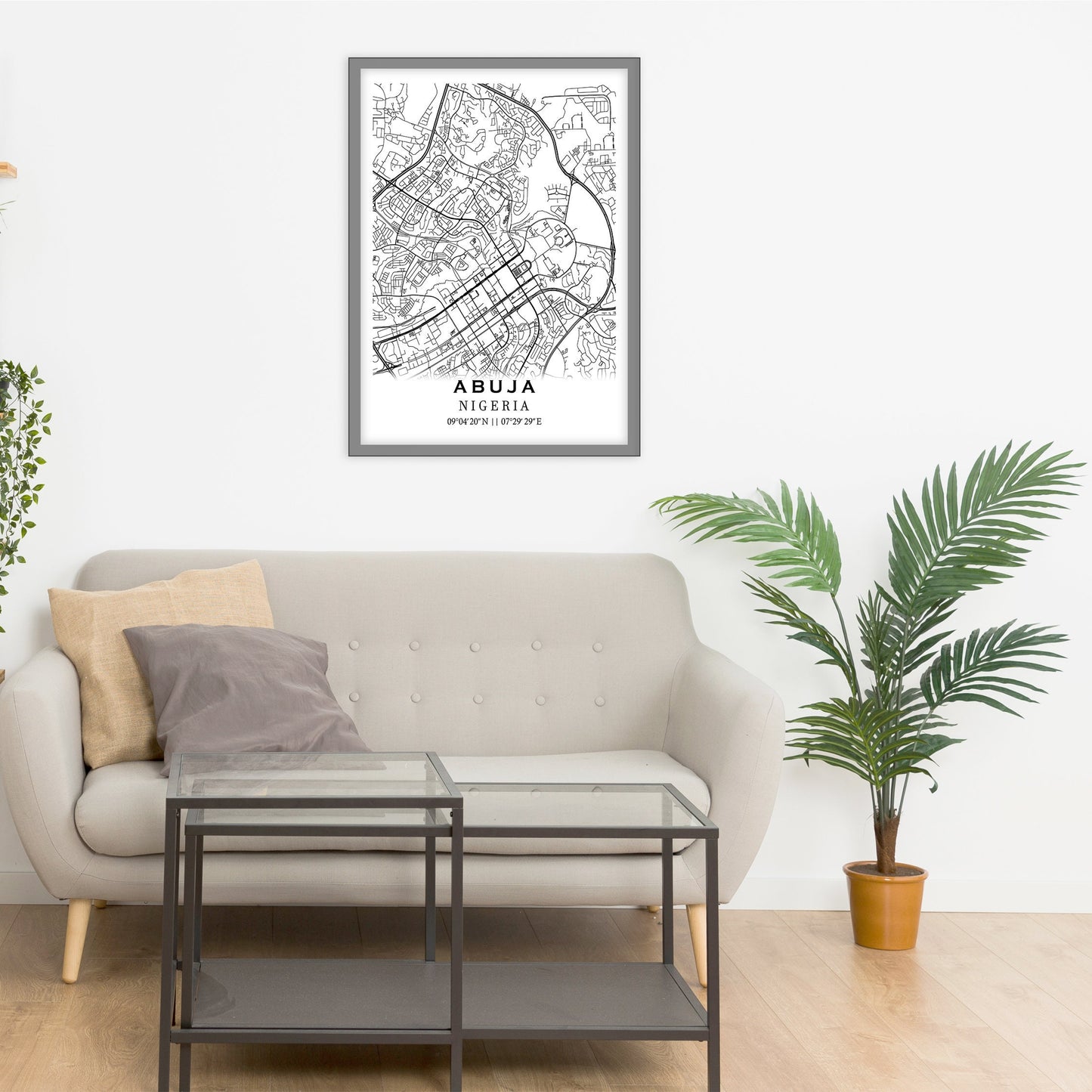 City map of ABUJA - Home Decor - Wall decor - Office map - Travel map - Print map - Poster city map - Abuja map - Map art - Nigeria