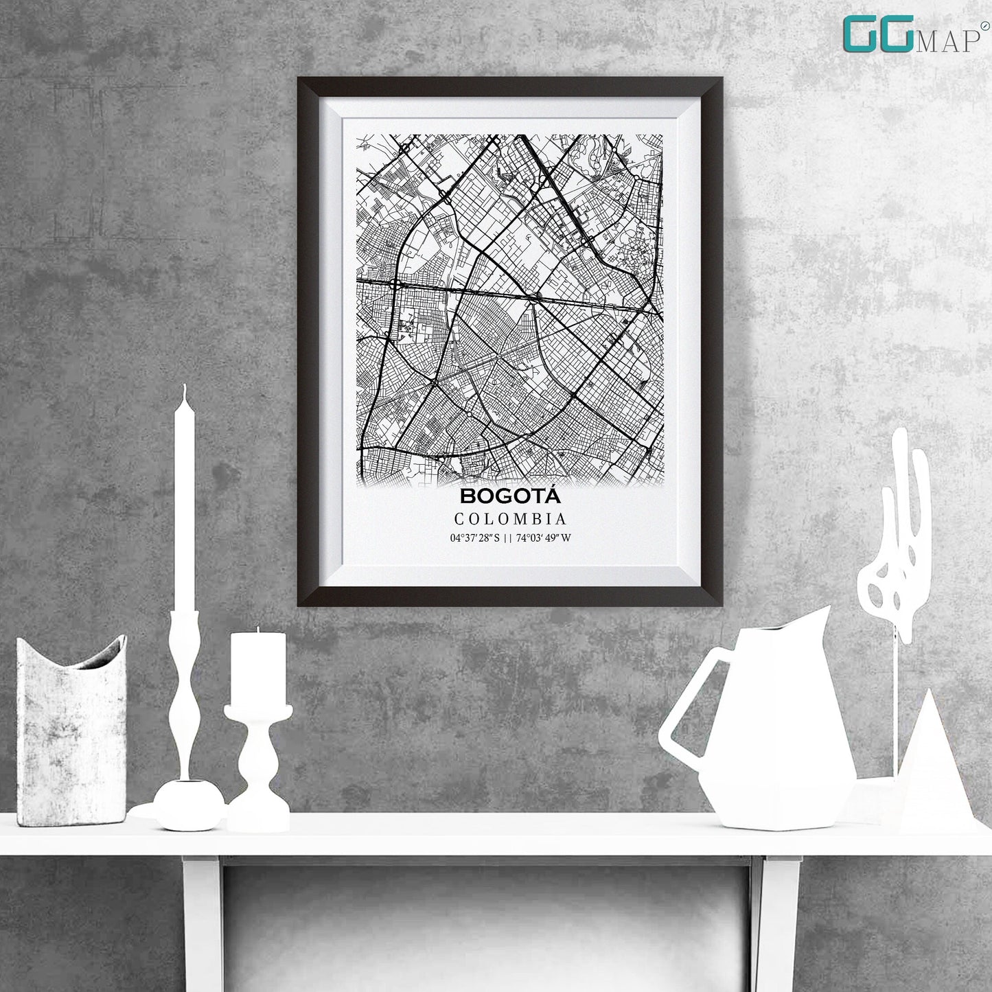 City map of BOGOTÅ - Home Decor - Wall decor - Office map - Travel map - Print map - Poster city map - Bogota map - Map art - Colombia