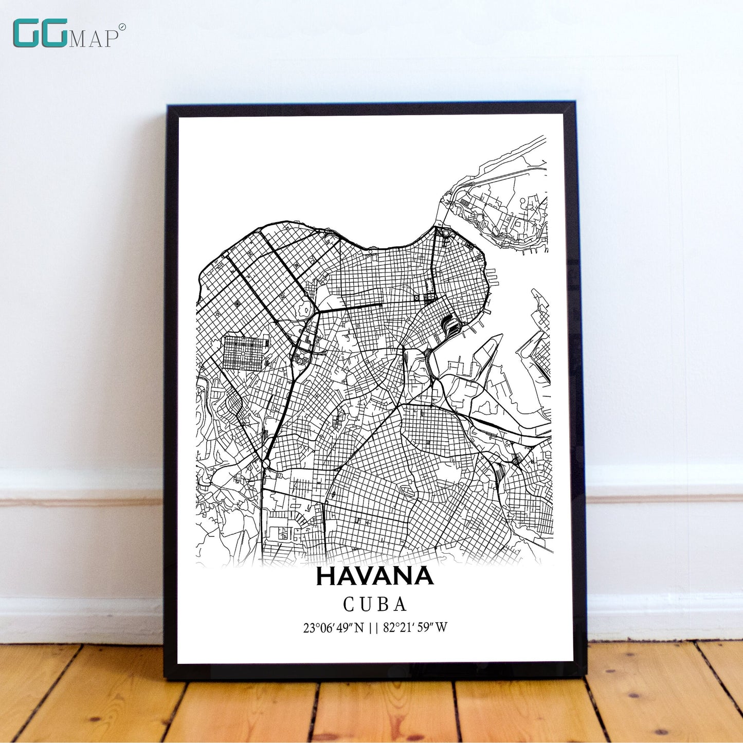 City map of HAVANA - Home Decor - Wall decor - Office map - Travel map - Print map - Poster city map - Havana map - Map art - Cuba