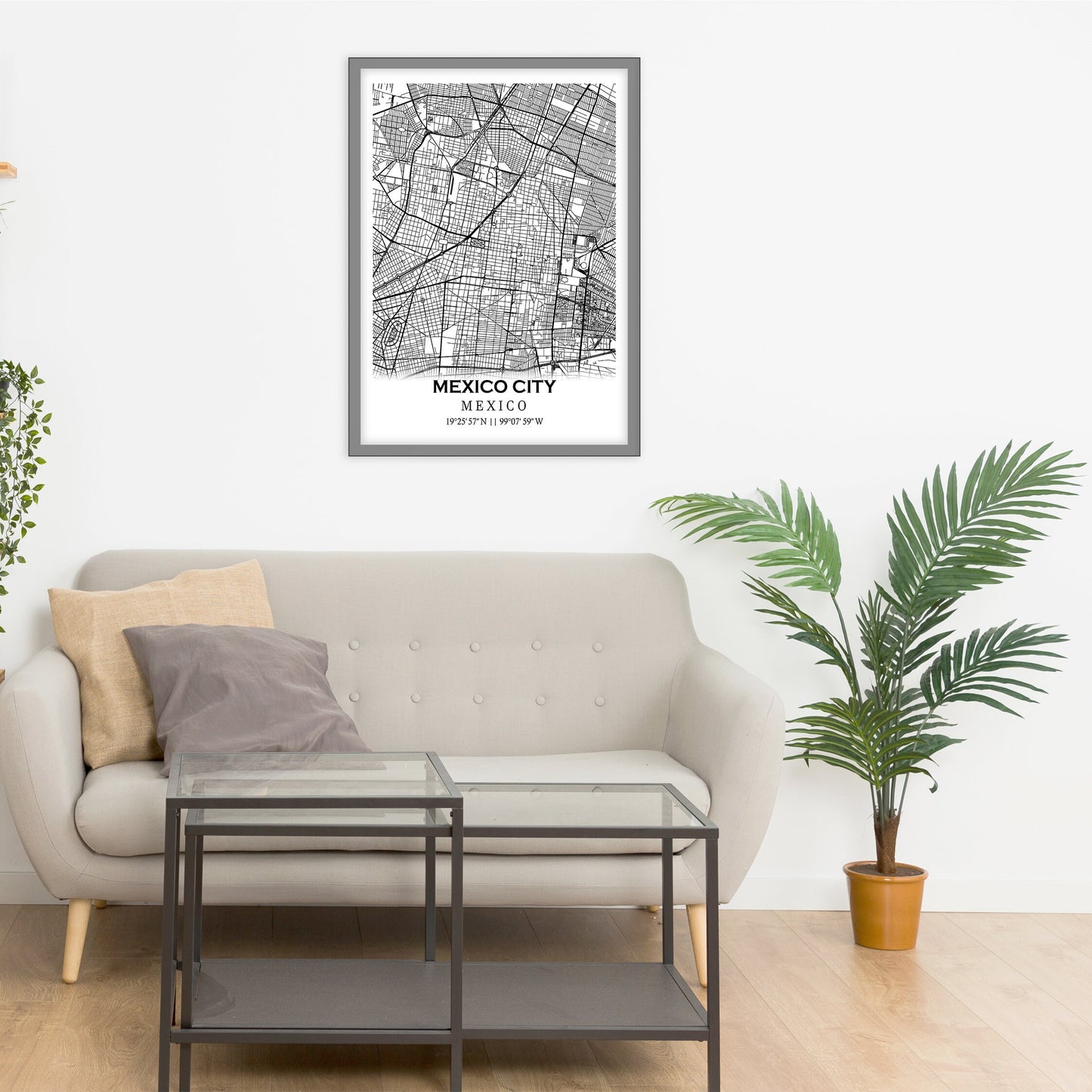 City map of MEXICO CITY - Home Decor - Wall decor - Office map - Travel map - Print map - Poster city map - Mexico City map- Map art- Mexico