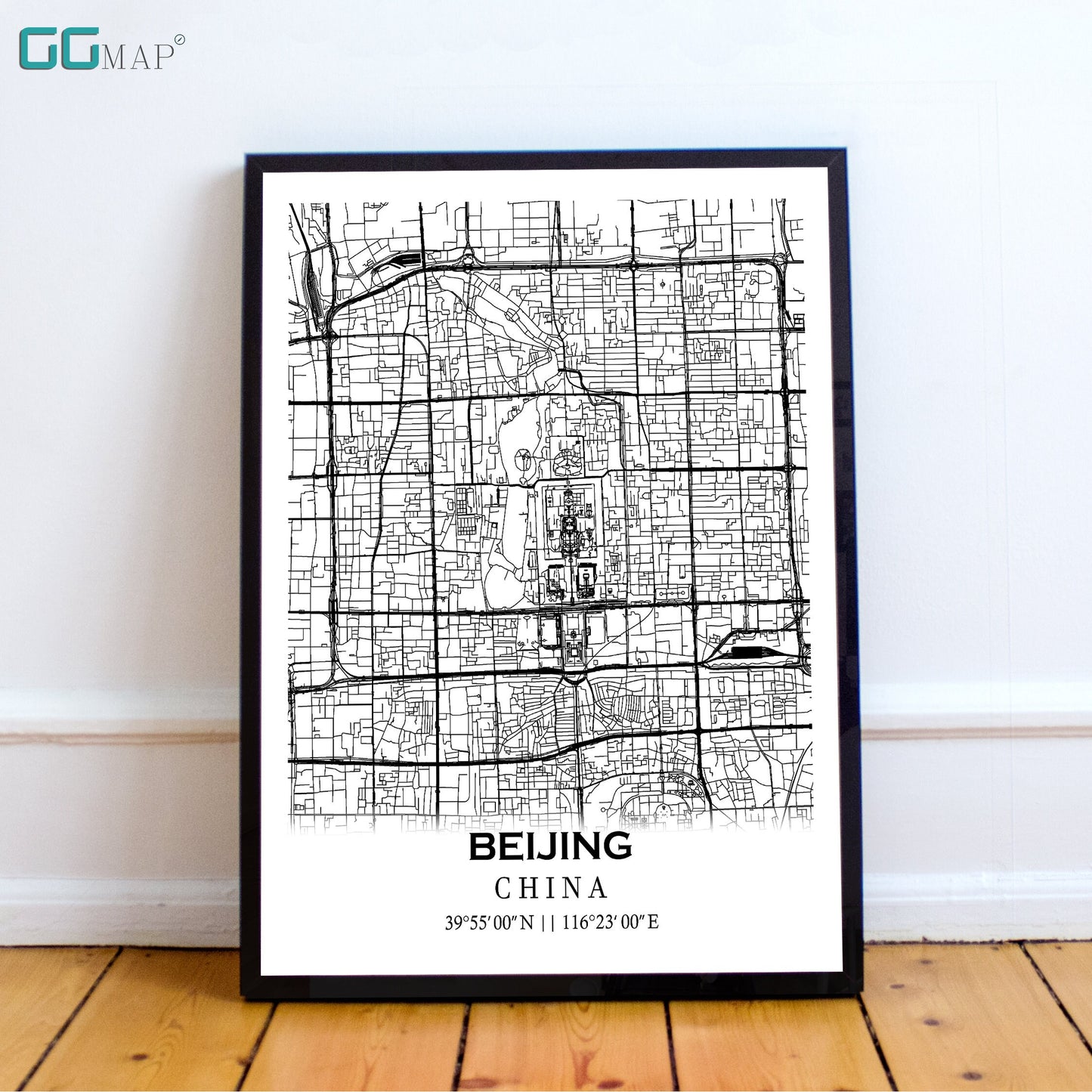 City map of BEIJING - Home Decor - Wall decor - Office map - Travel map - Print map - Poster city map - Beijing map - China