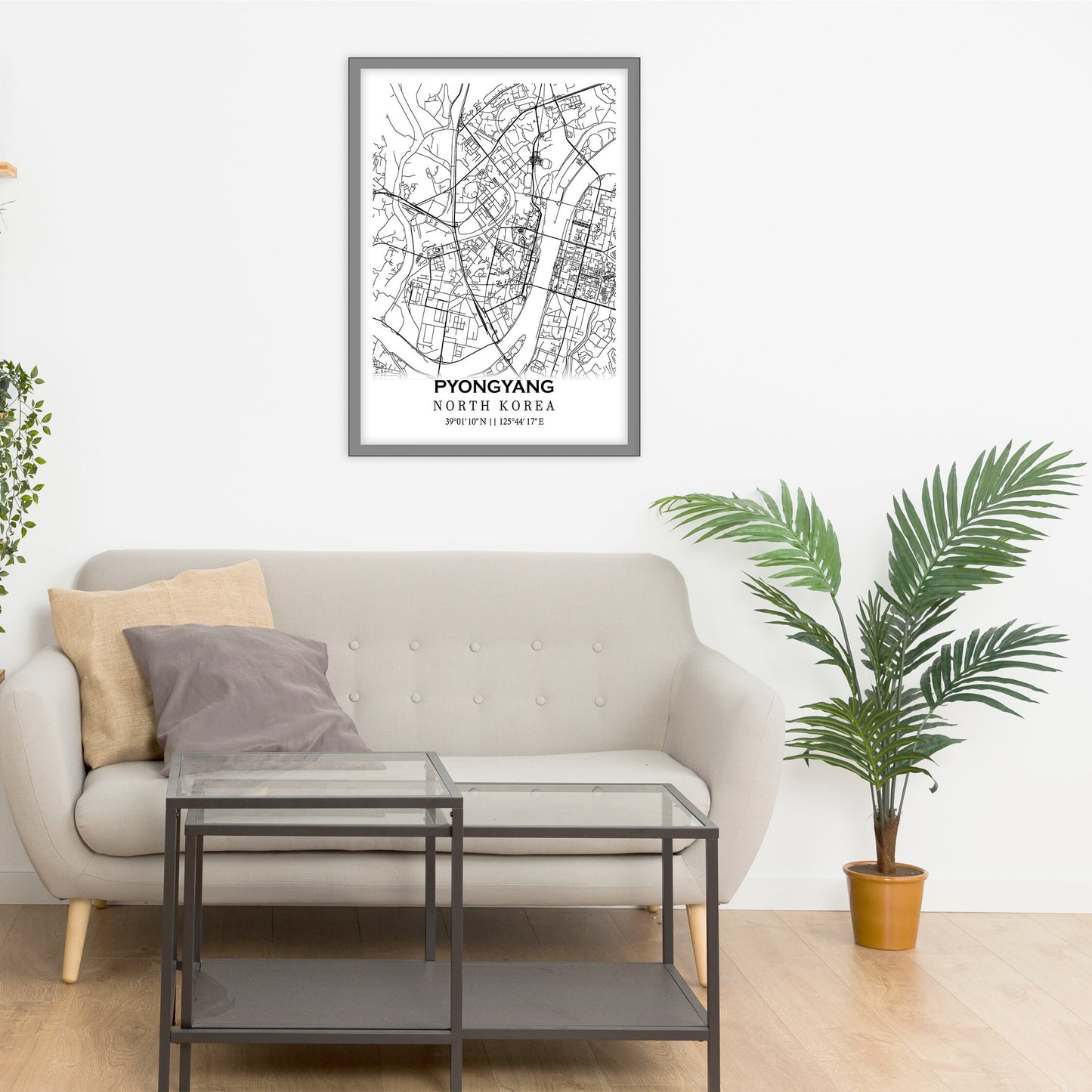 City map of PYONGYANG -Home Decor -Wall decor -Office map -Travel map -Print map -Poster city map -Pyongyang map -GeoGIS Studio -North Korea