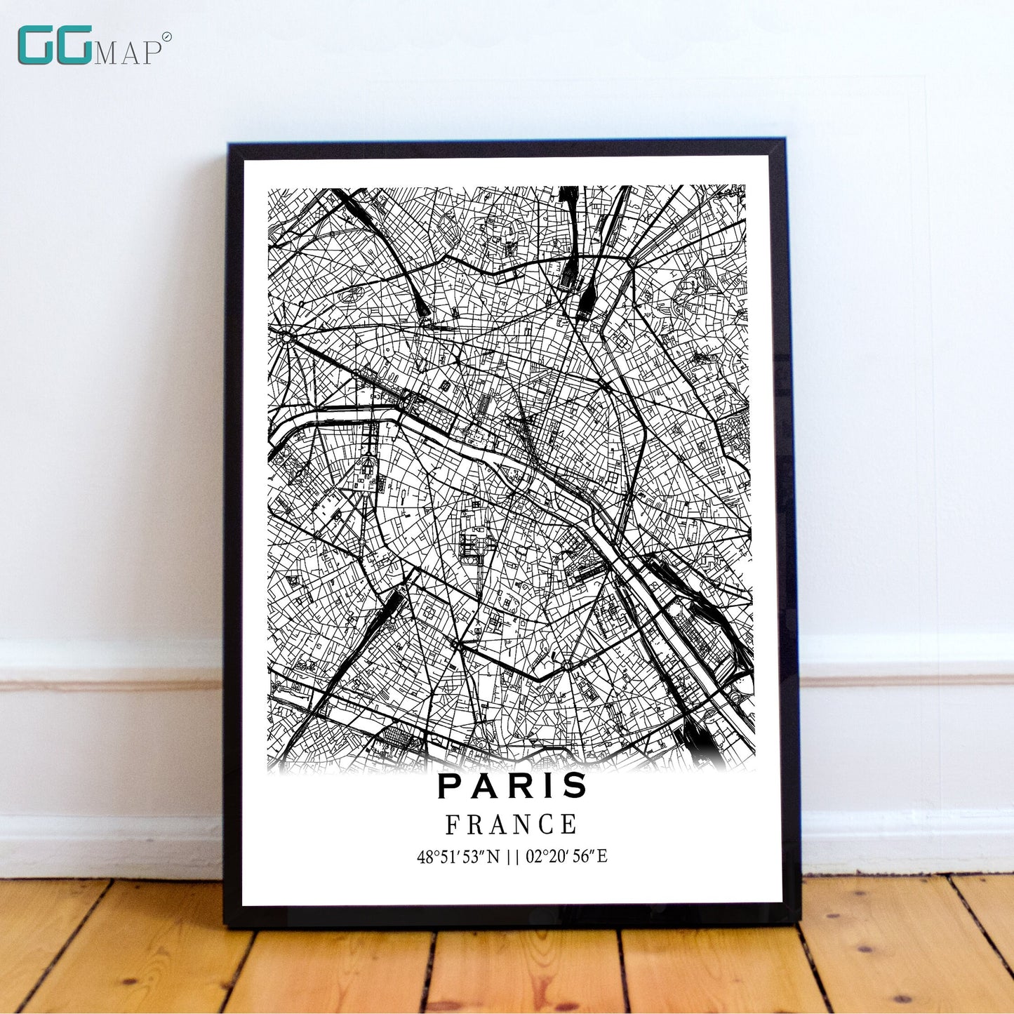 City map of PARIS - Home Decor - Wall decor - Office map - Travel map - Print map - Poster city map - Paris map - France