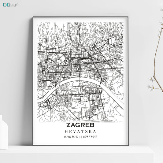 a black and white poster of a city map