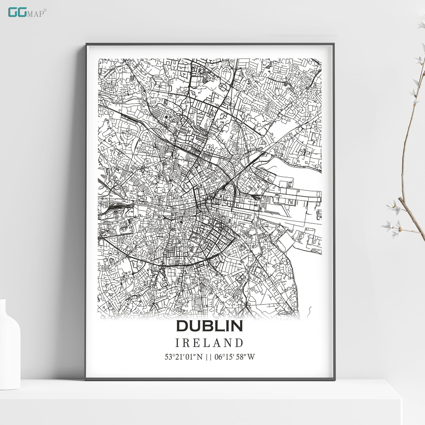 a black and white map of dublin, england