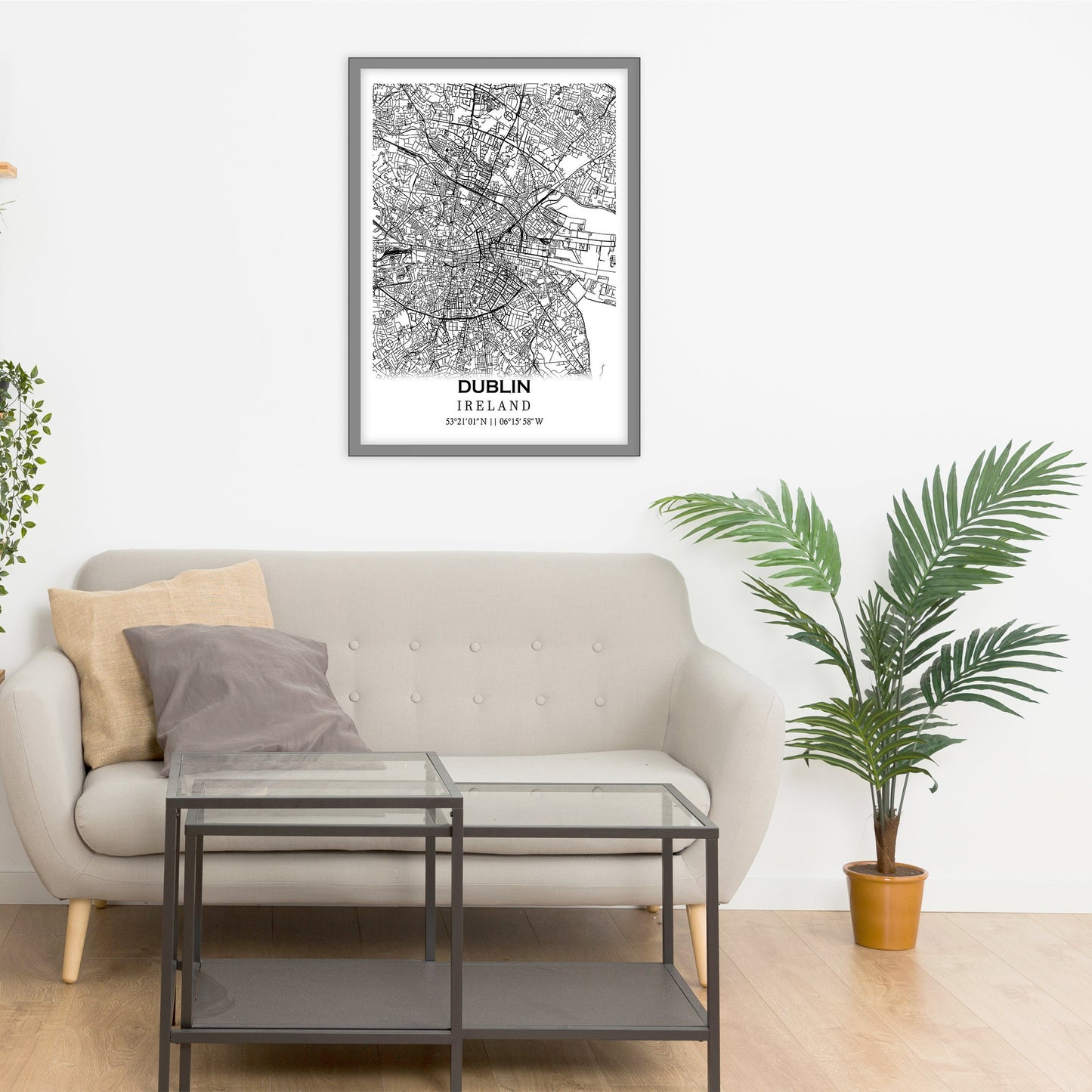 Map of DUBLIN, Ireland - Home Decor - Dublin Wall decor - Dublin Office map - Dublin Travel map - Dublin Print map - Dublin Poster city map