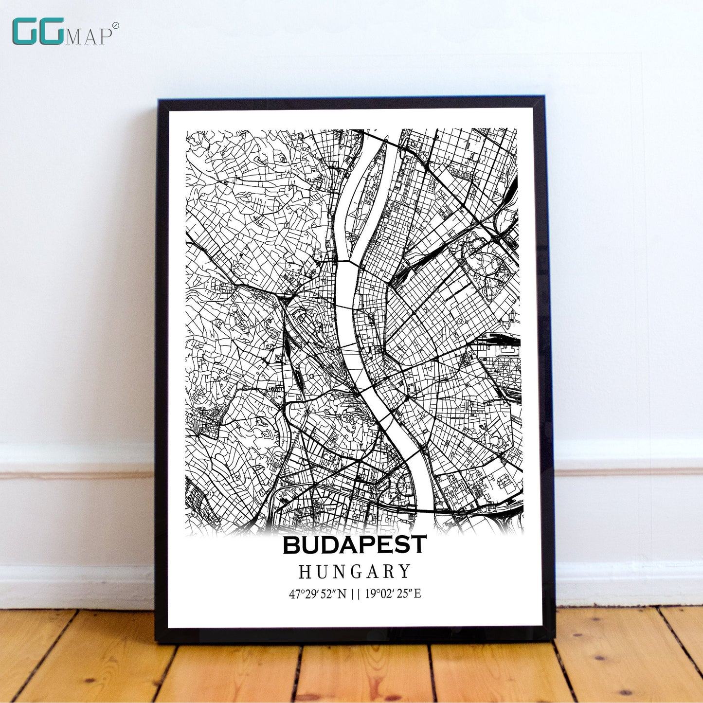 City map of BUDAPEST - Home Decor - Decor - Office map, Budapest Travel map - Print map - Poster city map - Budapest map - map art - Hungary