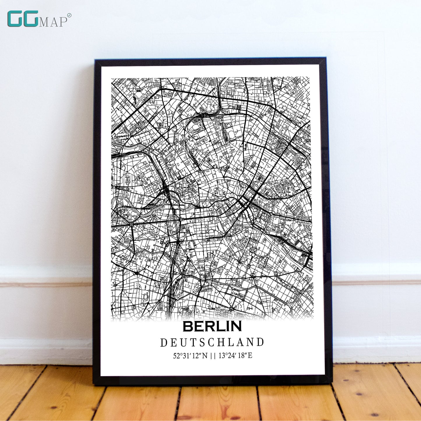 Map of BERLIN, Germany, Deutschland - Home Decor -Wall decor -Office map -Travel map -Print map - Poster city map - Office decor-Deutschland