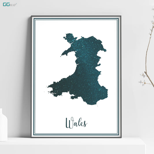 WALES map - Wales stars map - Travel poster - Home Decor - Wall decor - Office map - Wales gift - GeoGIS studio