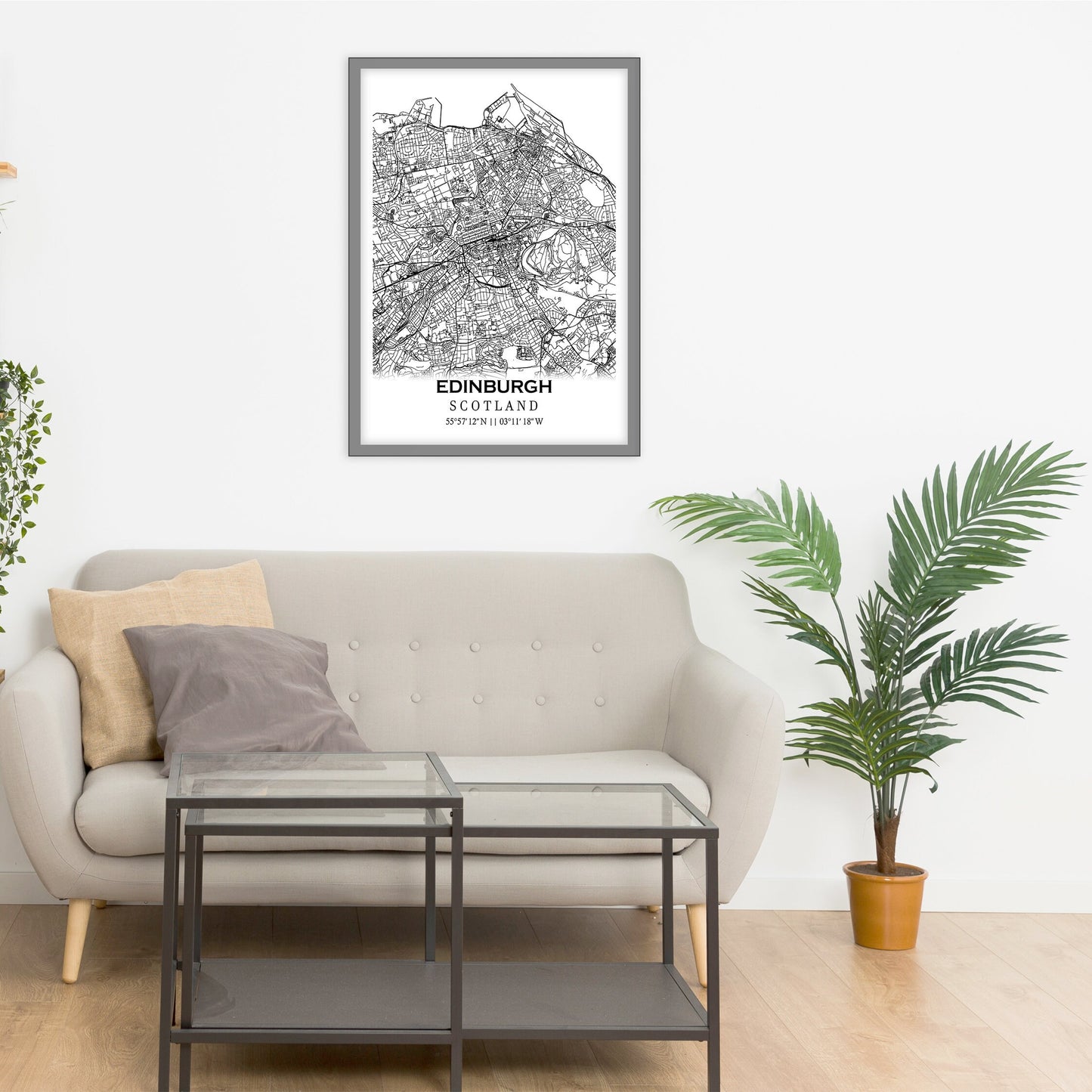 City map of EDINBURGH - Home Decor - Decor - Office map - Travel map - Print map - Poster city map - Edinburgh map - map art - Scotland